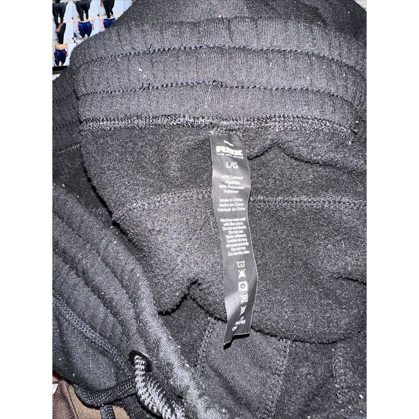 Men’s RBX Black Large With Camo Sweat Pants With Pockets