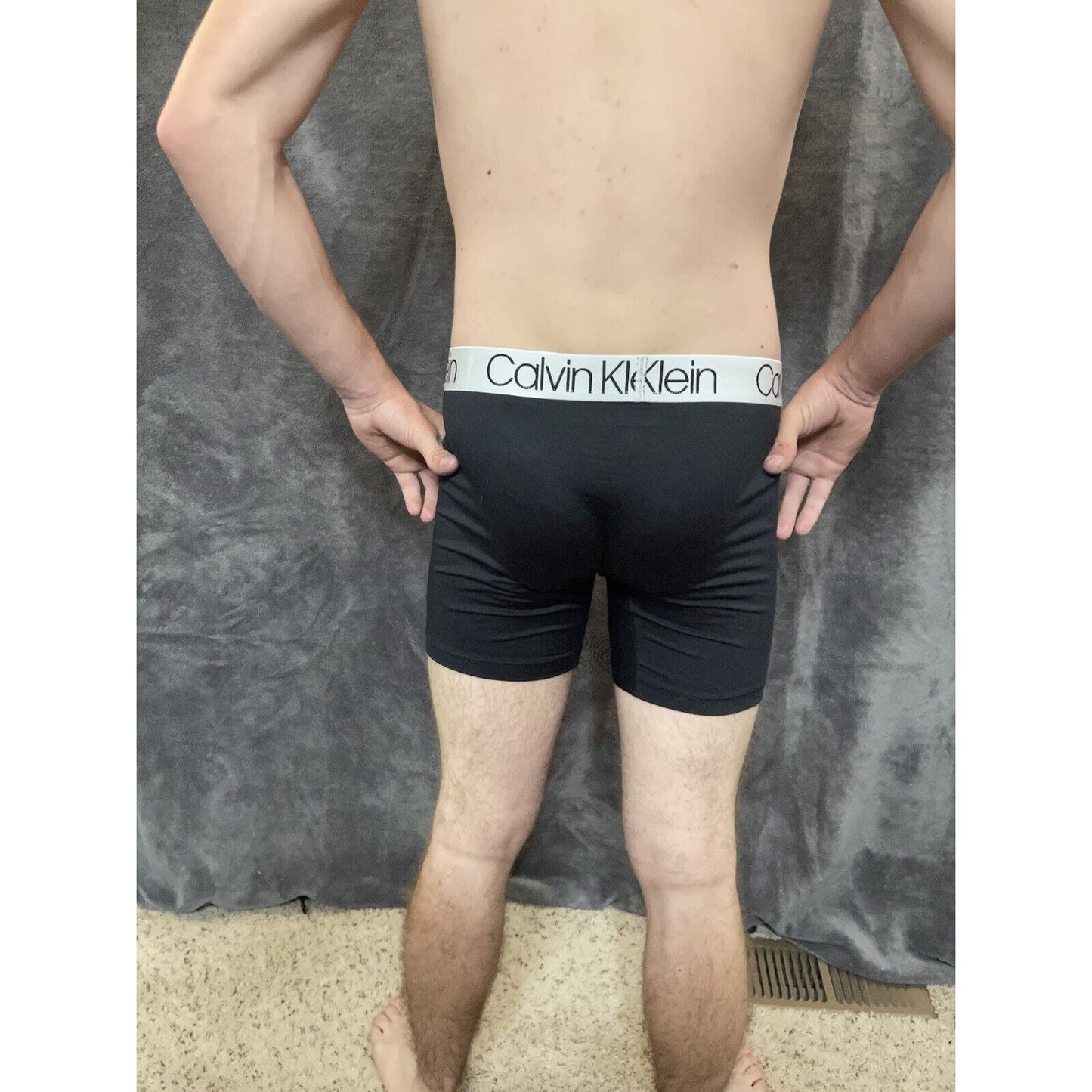 men's black medium calvin klein compression boxer brief 8% elastane