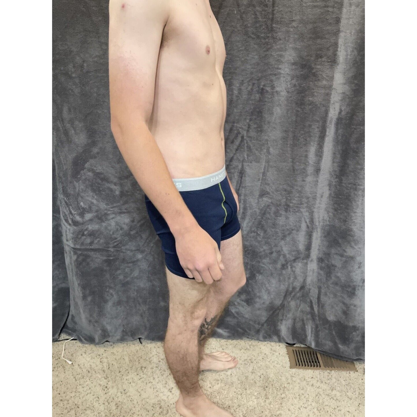 boy's Hanes youth XL Dark Blue With Yellow boxer brief
