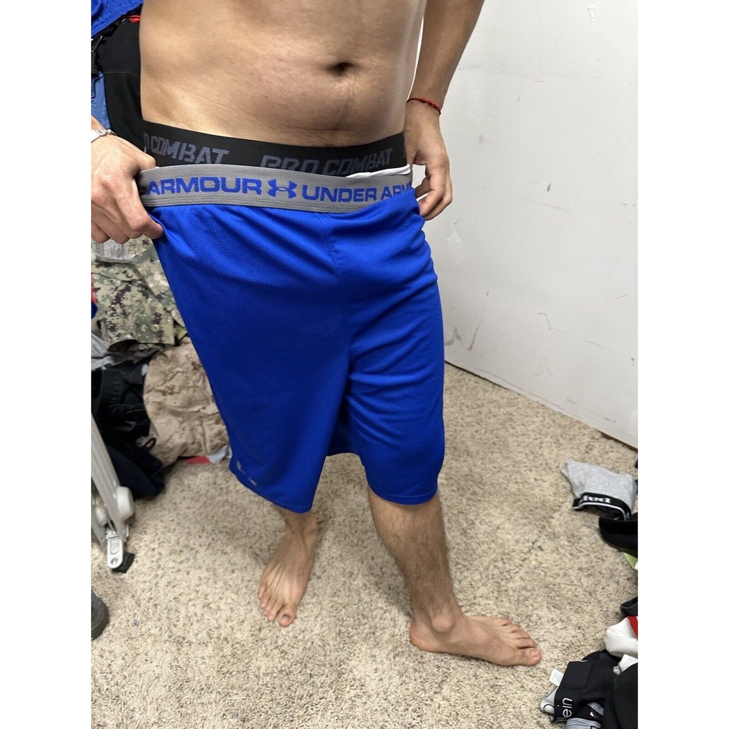 Boy’s Youth xL Under Armour Blue Heatgear Shorts Loose
