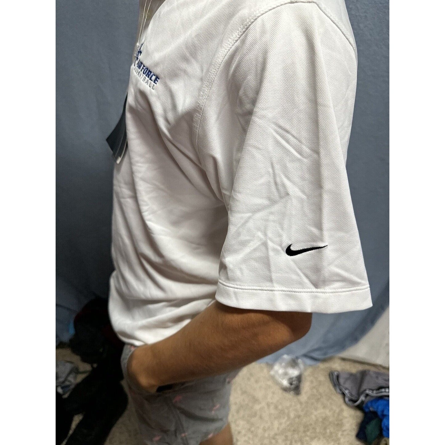 Men’s Nike Golf White Polo Air Force Basketball Shirt Medium