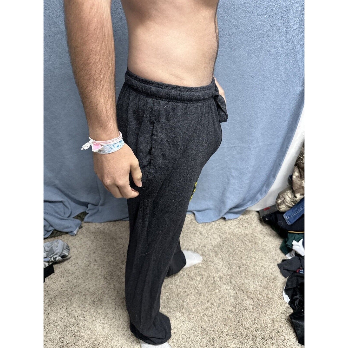 Men’s Large Batman Dark Gray Lounge Pants Sleep Wear With Pockets Large