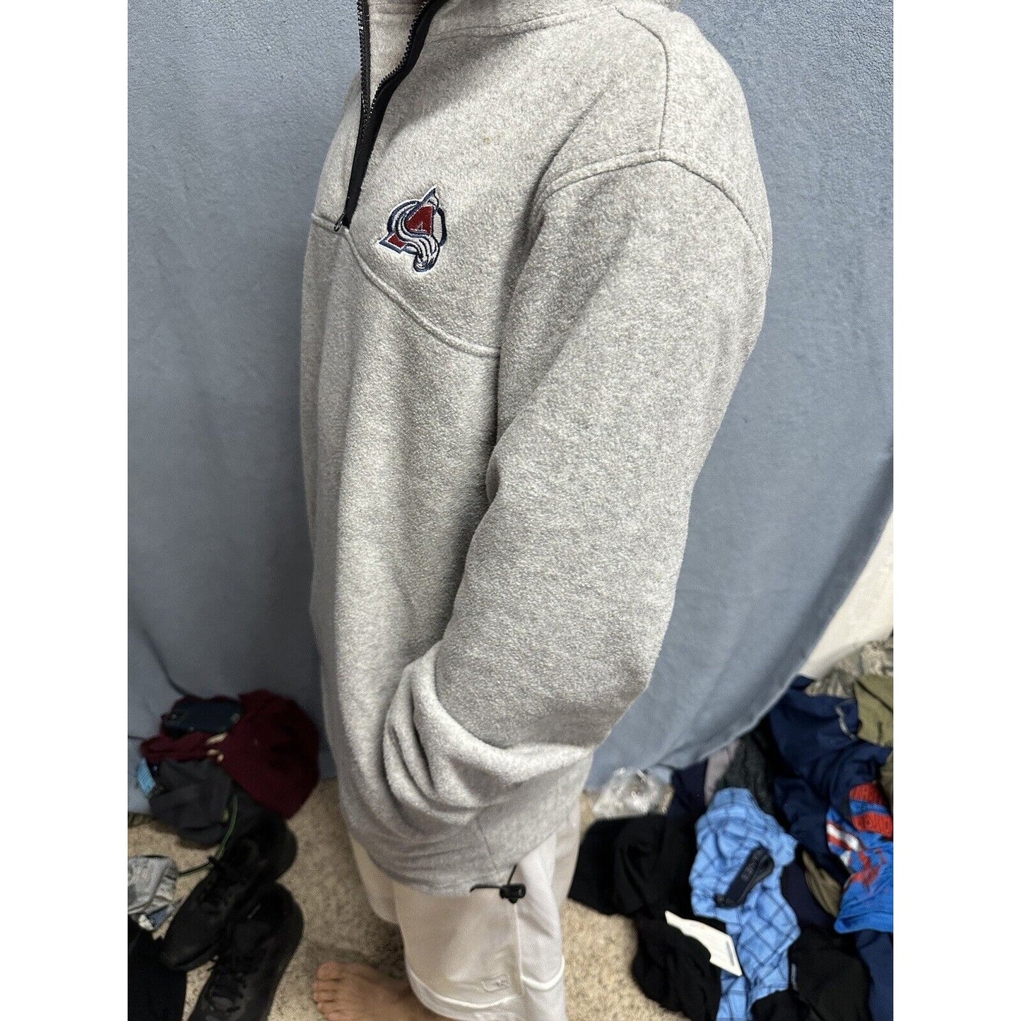 Men’s Gray Proedge Medium Colorado Avalanche 1/4 Zip Pullover Jacket