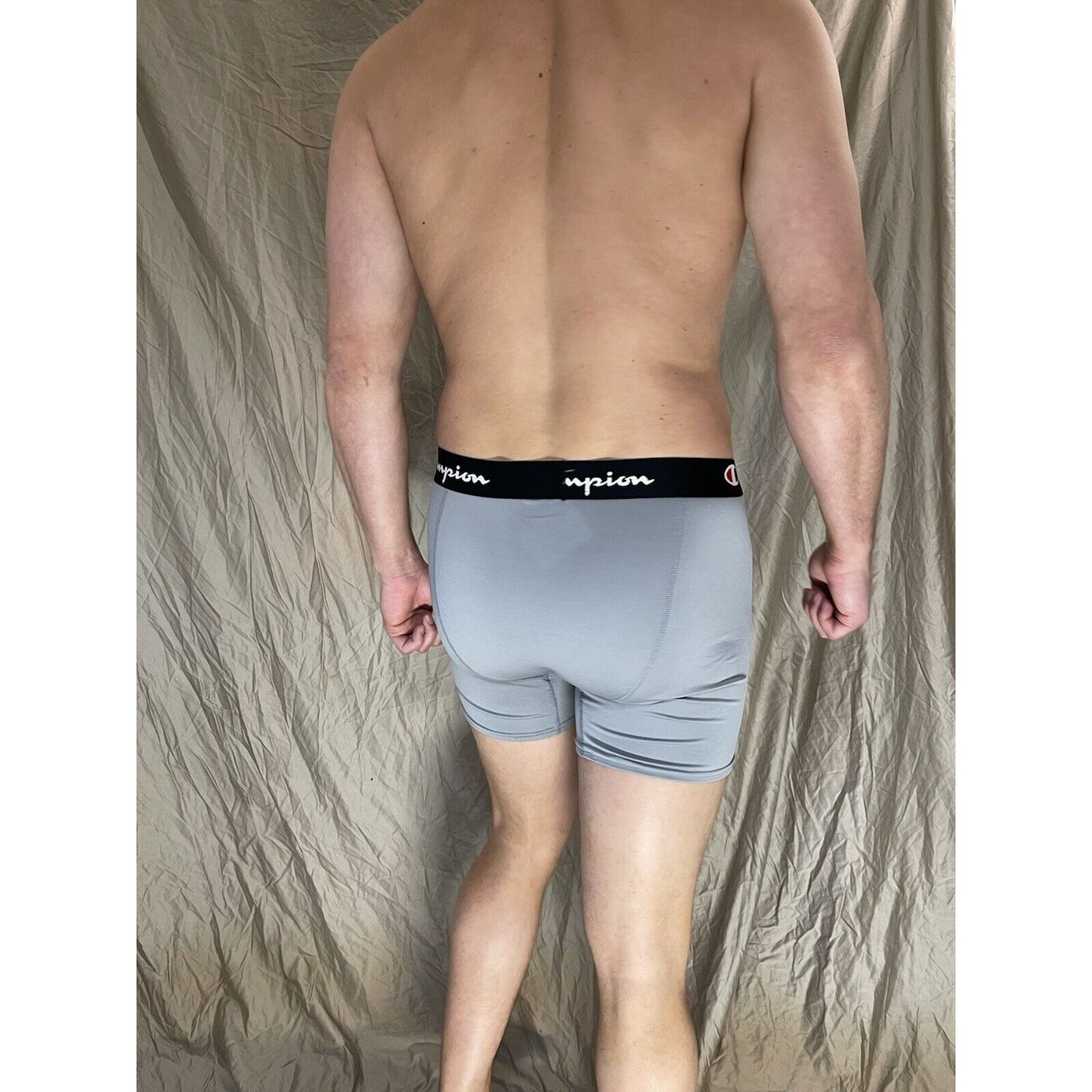 men's champion gray boxer brief polyester