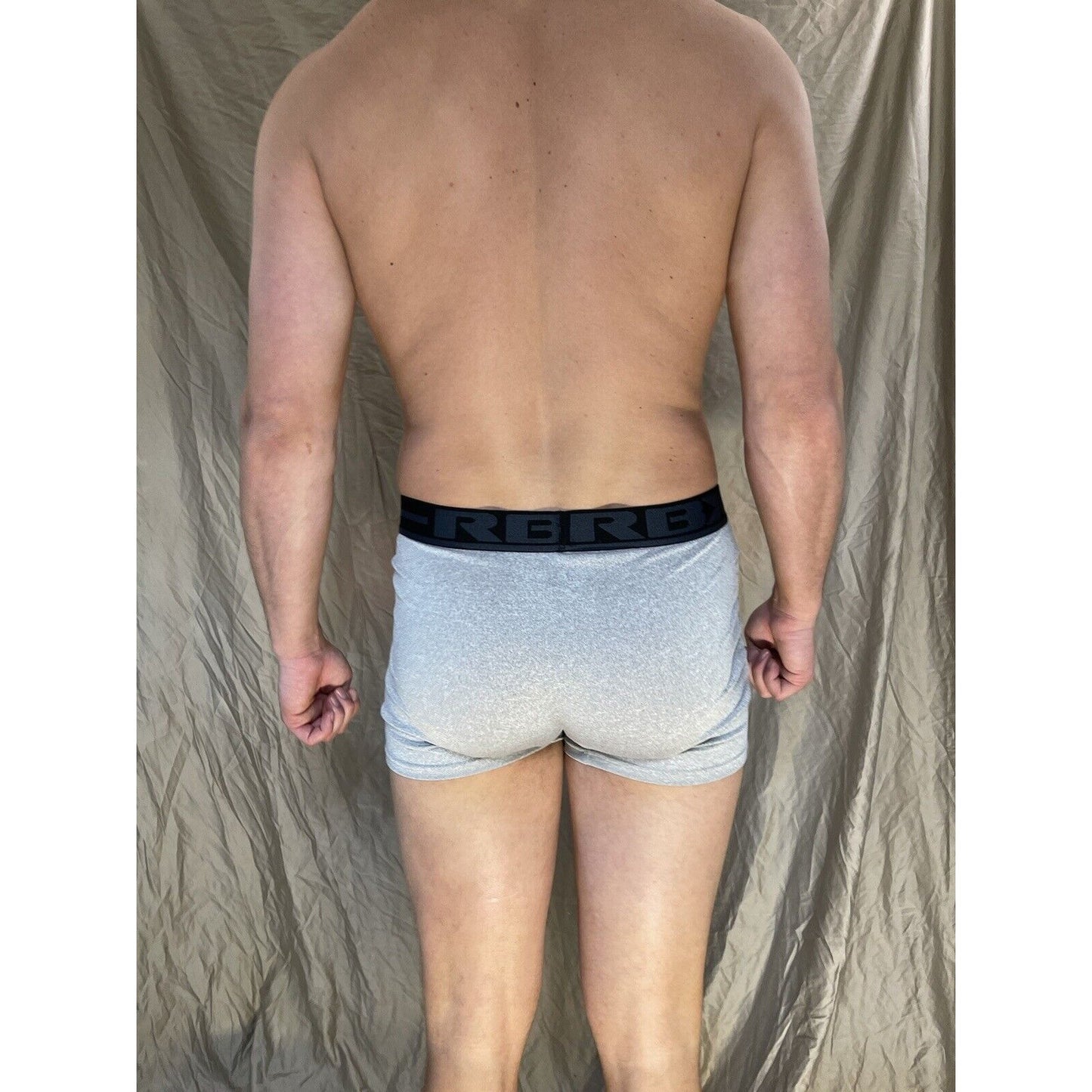 men's RBX light gray large compression boxer briefs