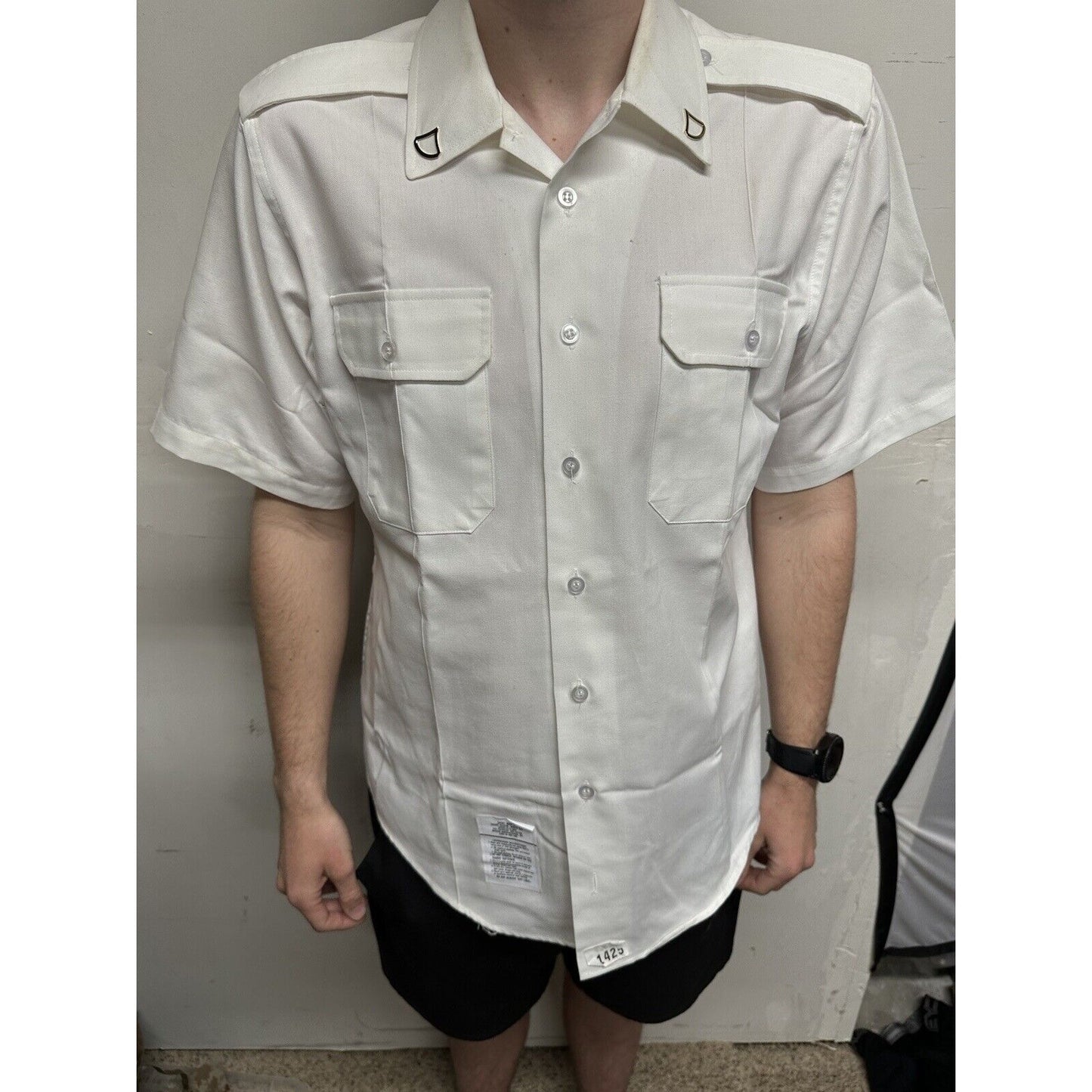 Army Men’s 16c Short Sleeve Button Up White Uniform Shirt