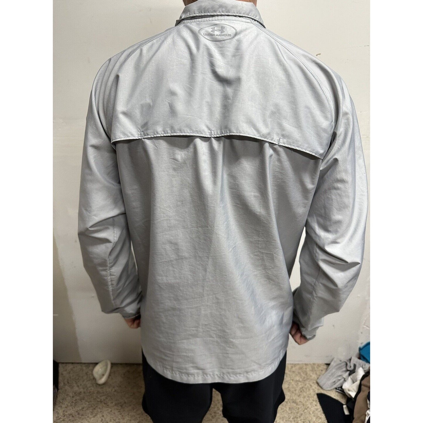 Men’s Gray Full Zip Run Fitted Medium Under Armour Sand Creek Track & Field