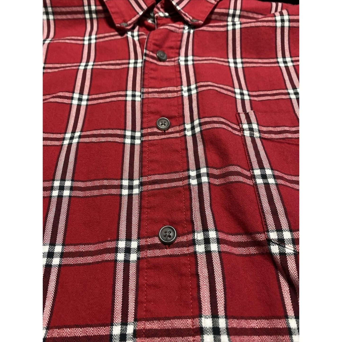 Chaps Ralph Lauren Men’s Large Red Plaid Button-down Cotton Long Sleeves Shirt
