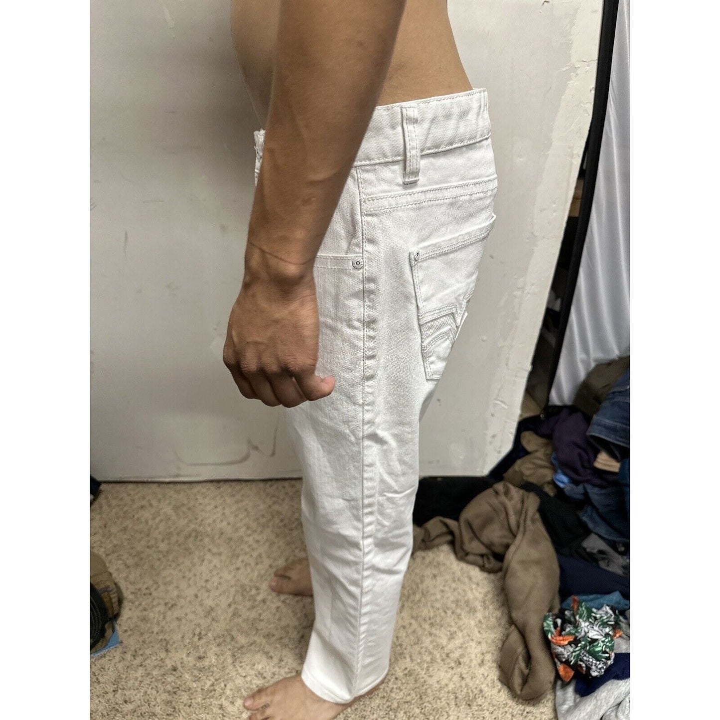 Men’s White INC International Concepts 30 X 29 Denim Pants Berlin Slim Straight