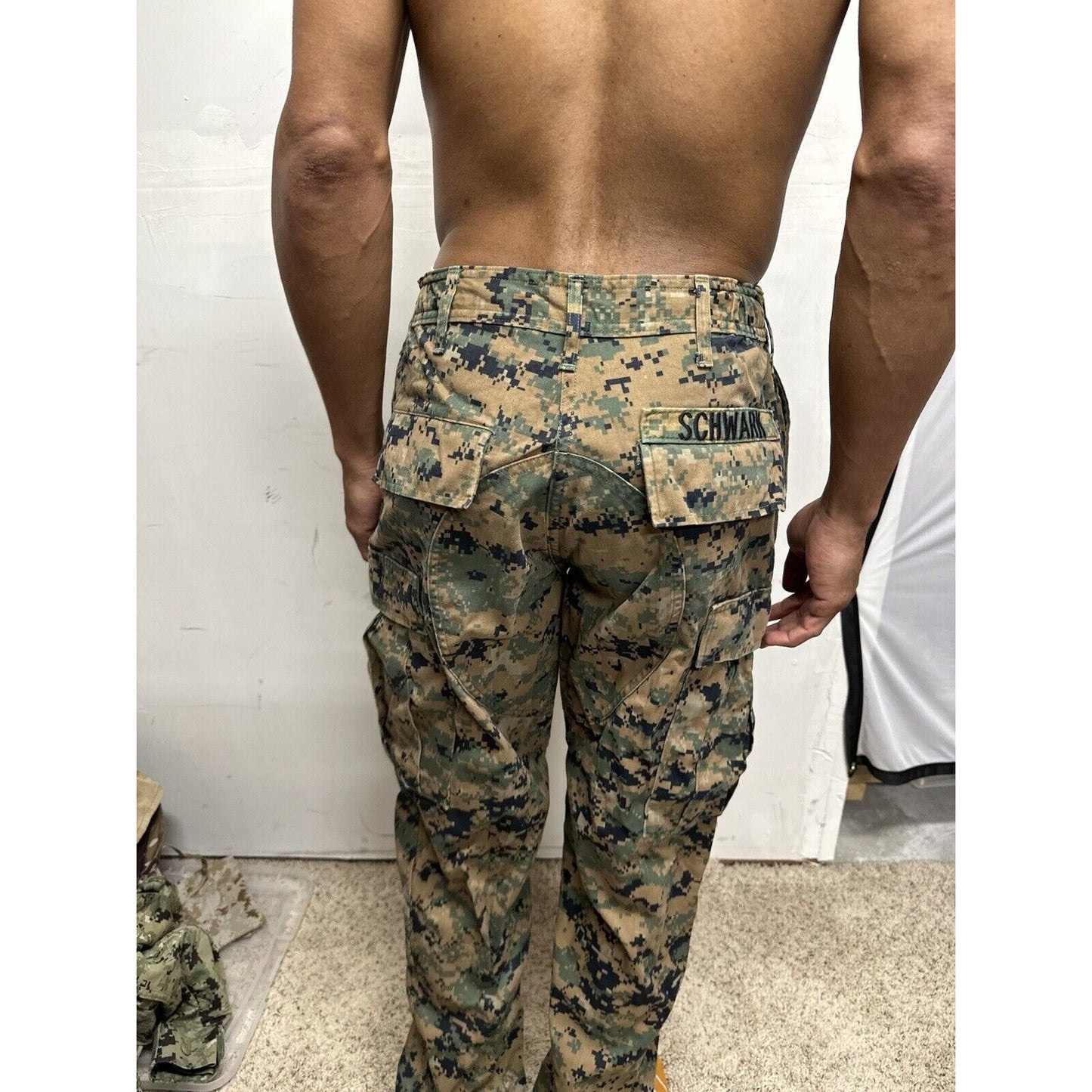 Men’s USMC Woodland Marine Pants Trousers Small Long