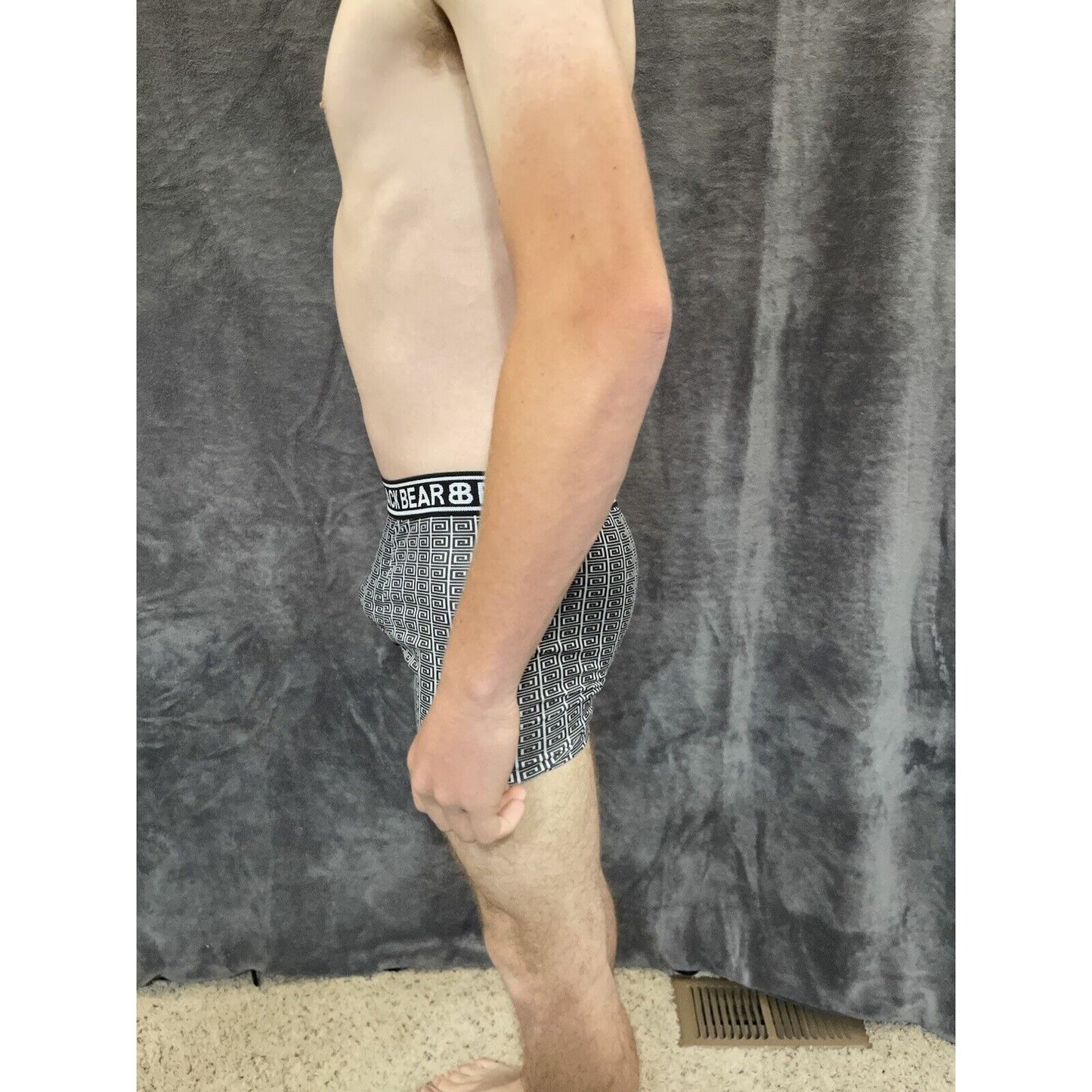 men's medium athletic trunk style black bear boxer brief White And Black Squares