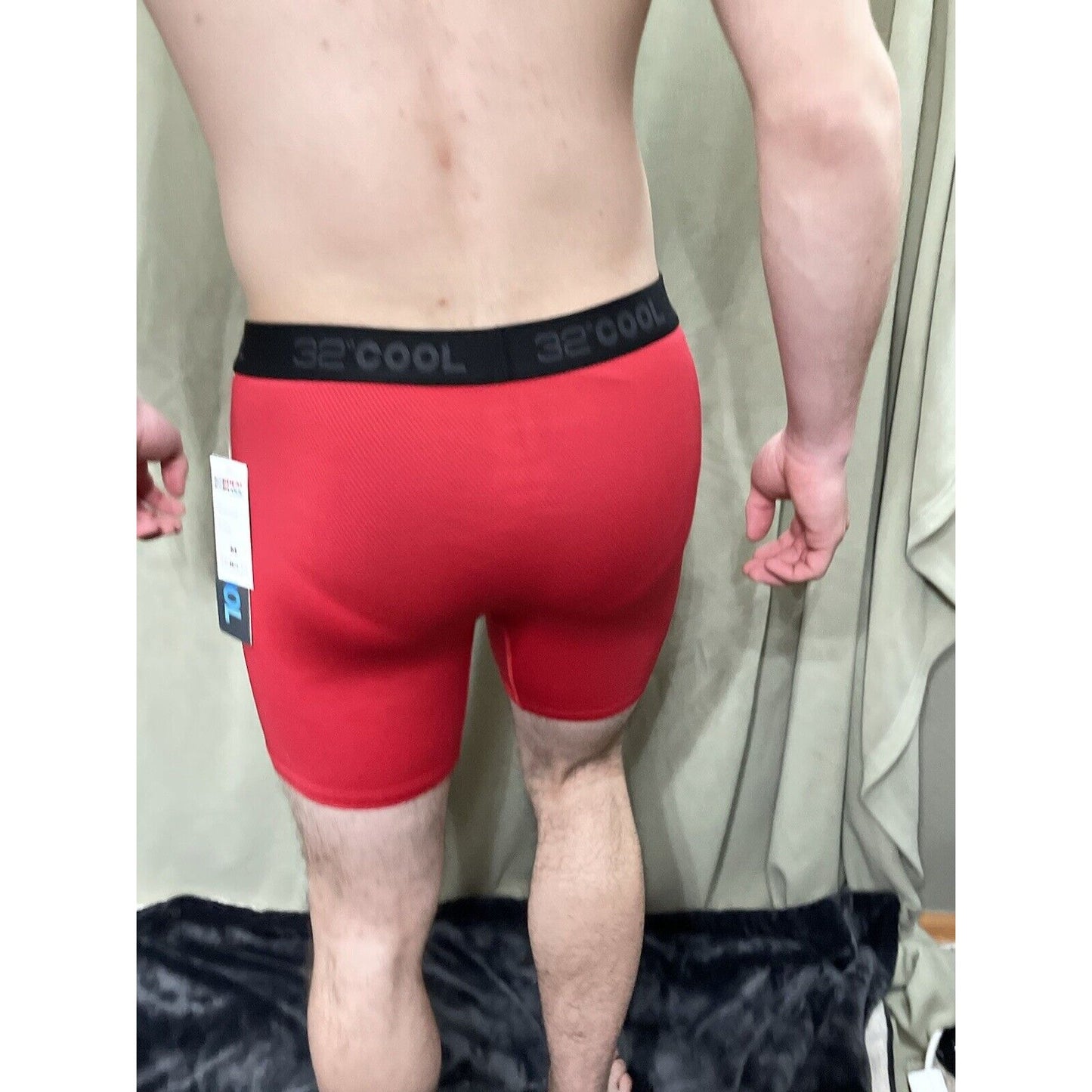 32 Degrees Cool Size Red Medium Mens Boxer Briefs 12% Spandex