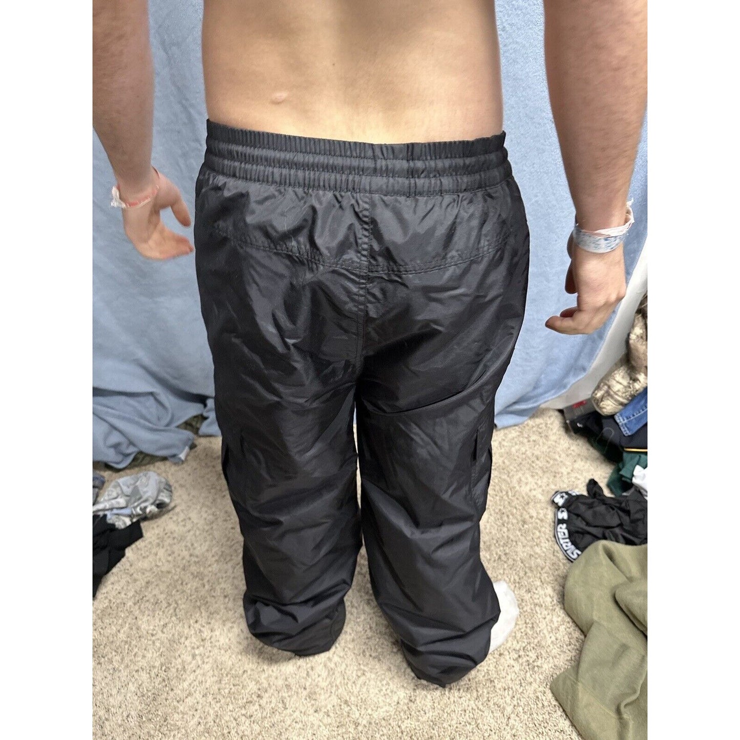 Men’s Black Sports Essentials Large Nylon Snow Pants