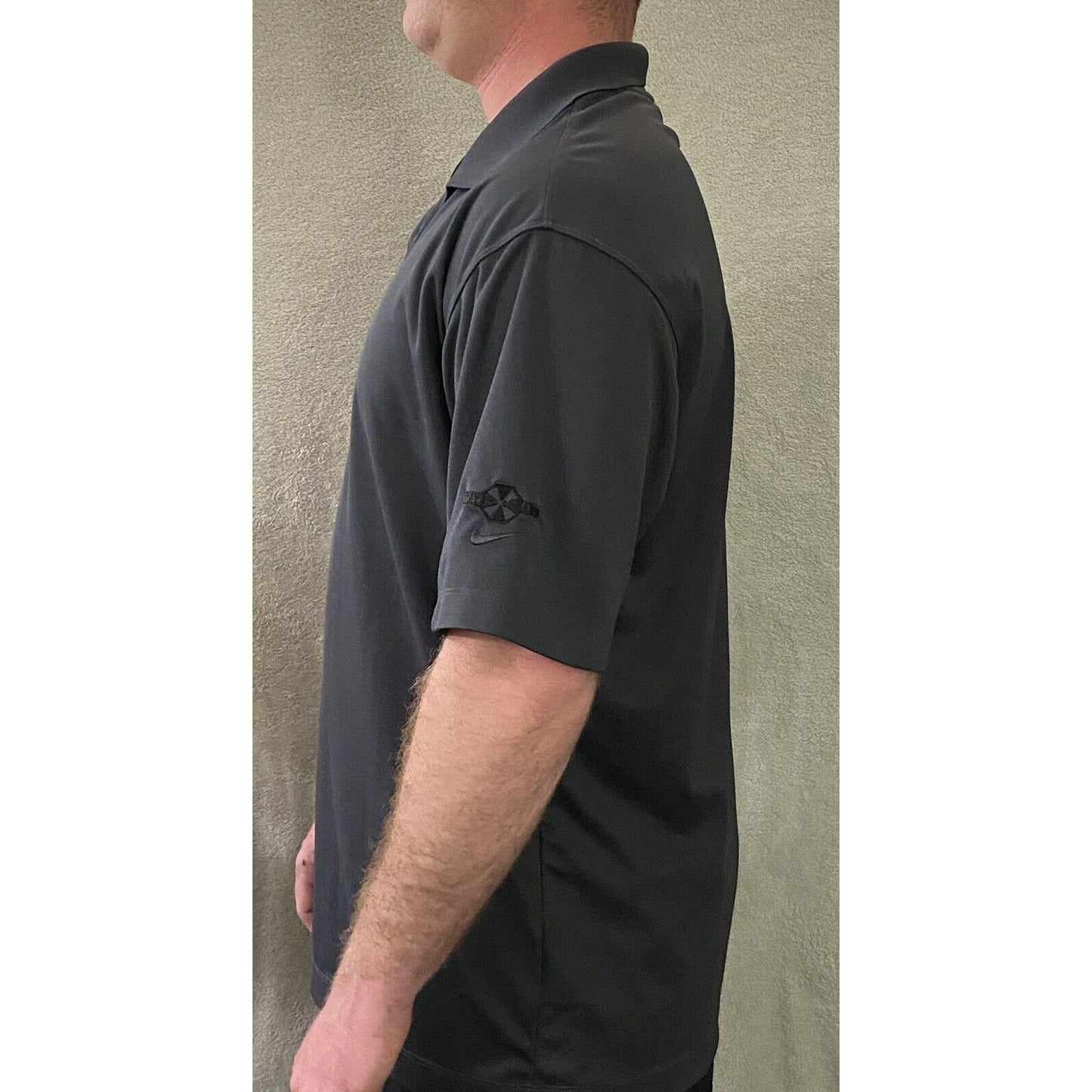 Nike Golf Dri-fit Stay Army Black Men’s Large Polyester Polo Shirt