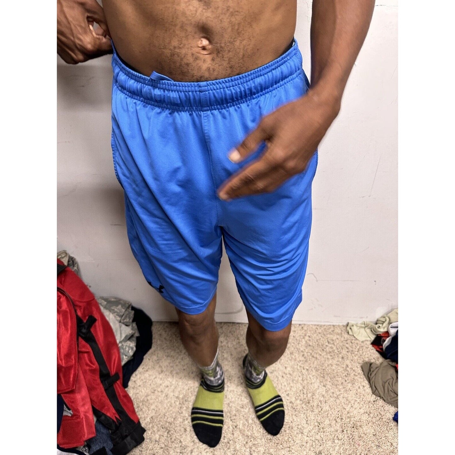 Men’s Blue Loose Small Under Armour Athletic Shorts With Pockets