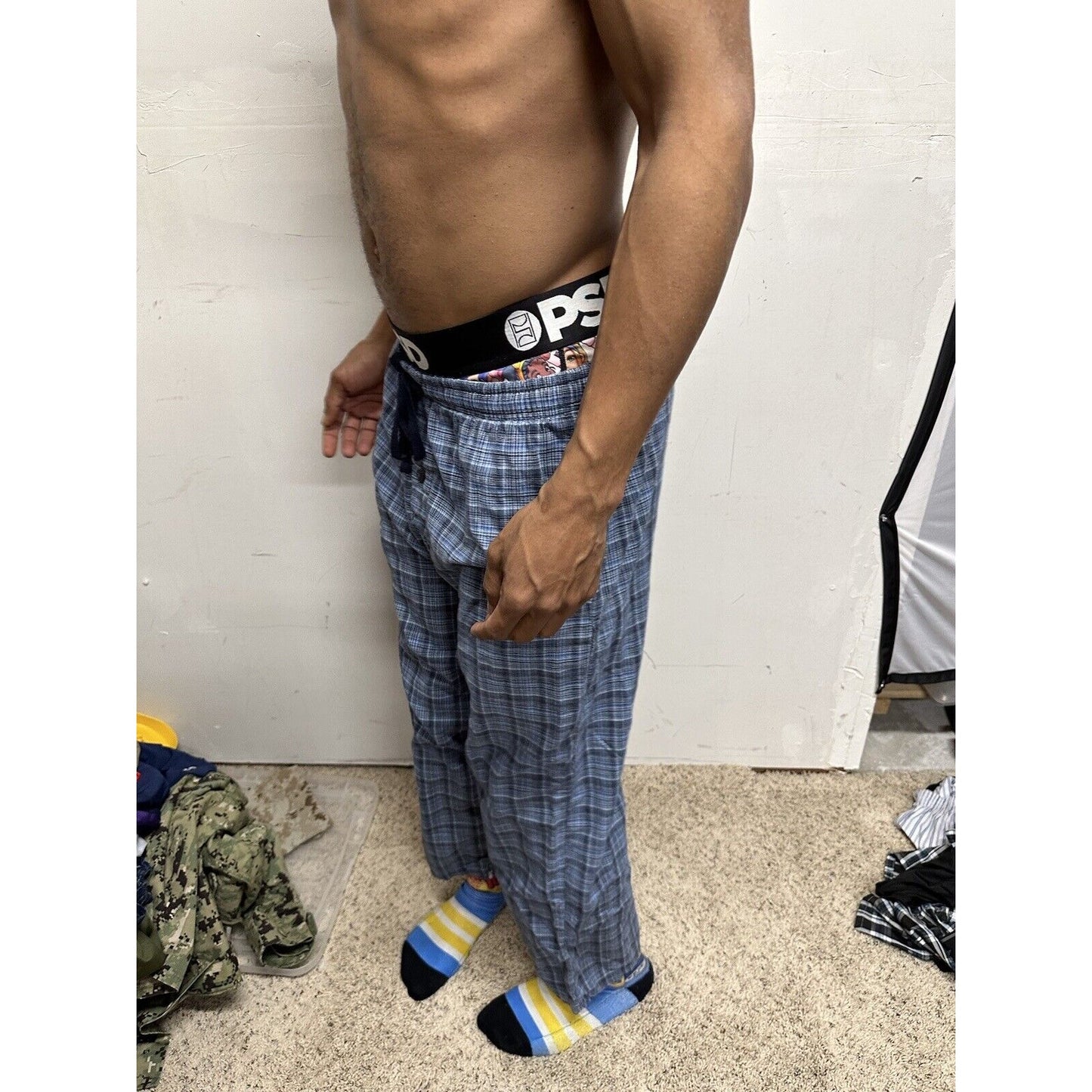 Men’s Blue Plaid Hathaway Sport Small Lounge Pants Pajamas