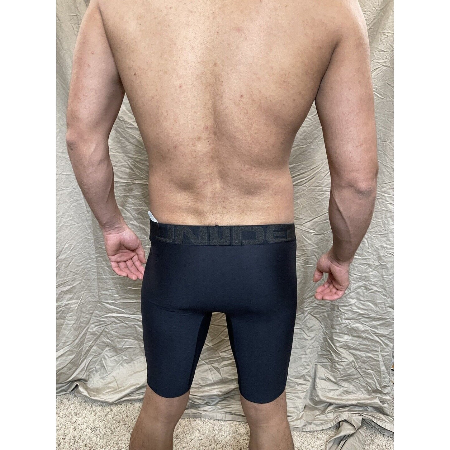 men's black under armour small compression boxer shorts