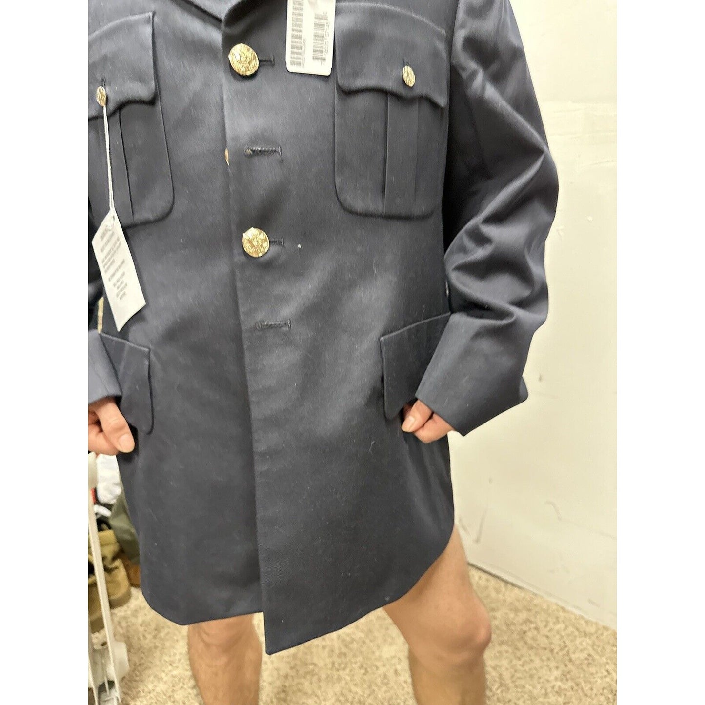 Men’s Army Coat Poly Wool Army Blue 450 42RC DSCP Dress Coat Uniform