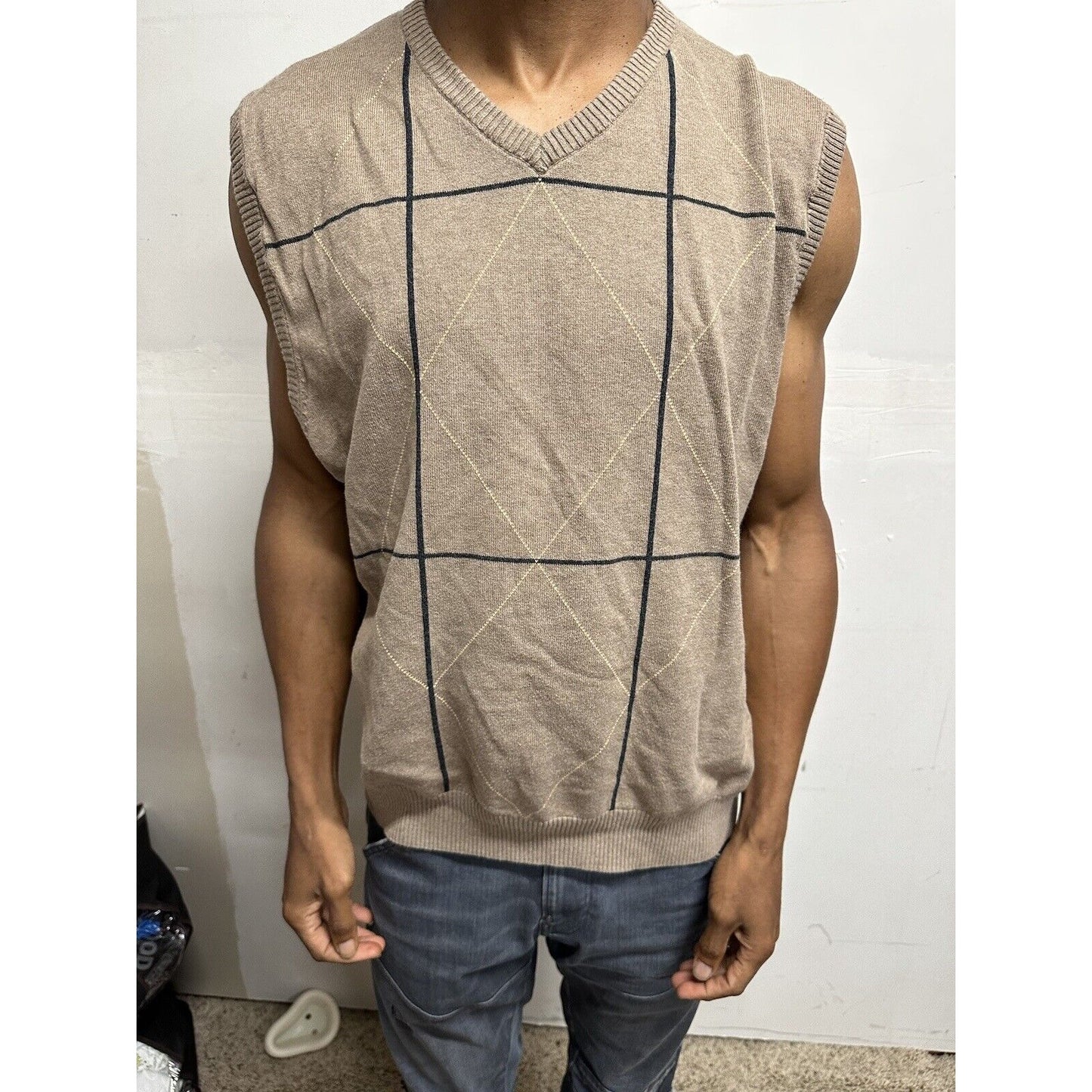 Men’s Dockers Sleeveless XL Tan Sweater
