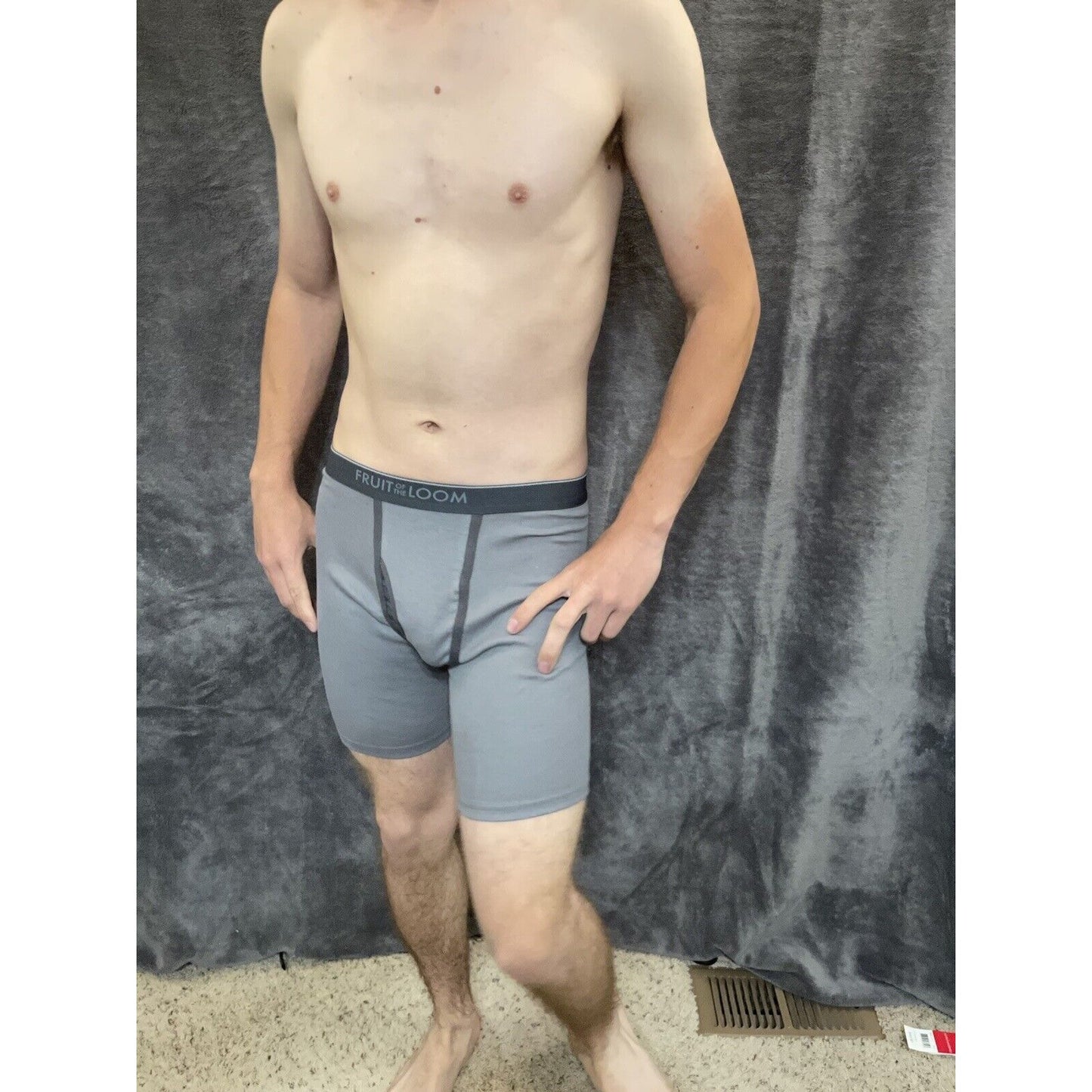 men's small gray fruit of the loom boxer briefs cotton poly