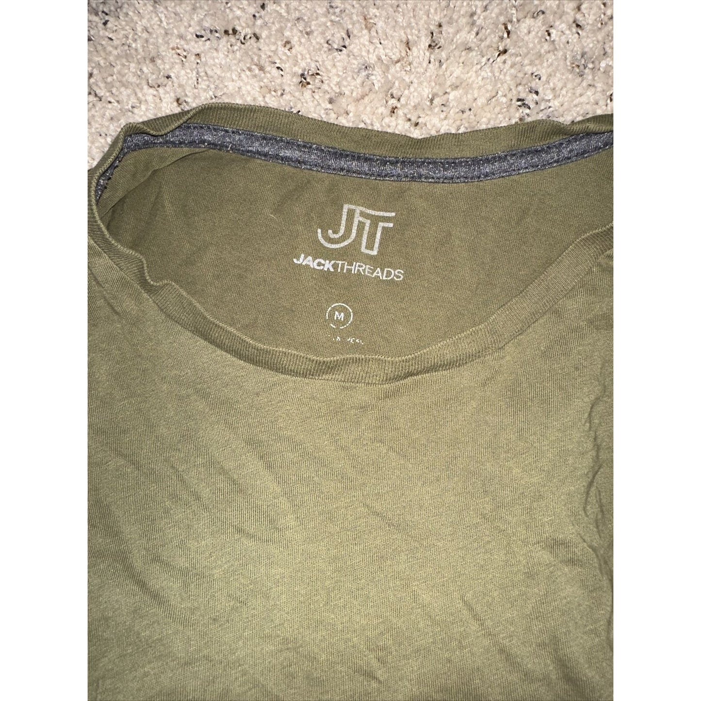 Men’s Jack Threads Medium Olive Green Marine Tshirt Only