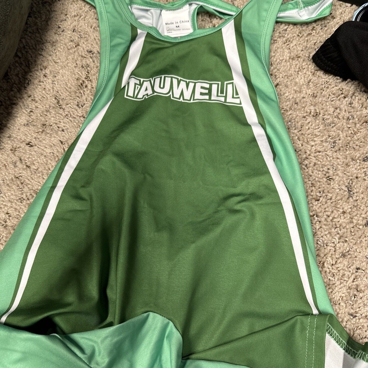 Men’s Medium Green Tauwell Wrestling Singlet