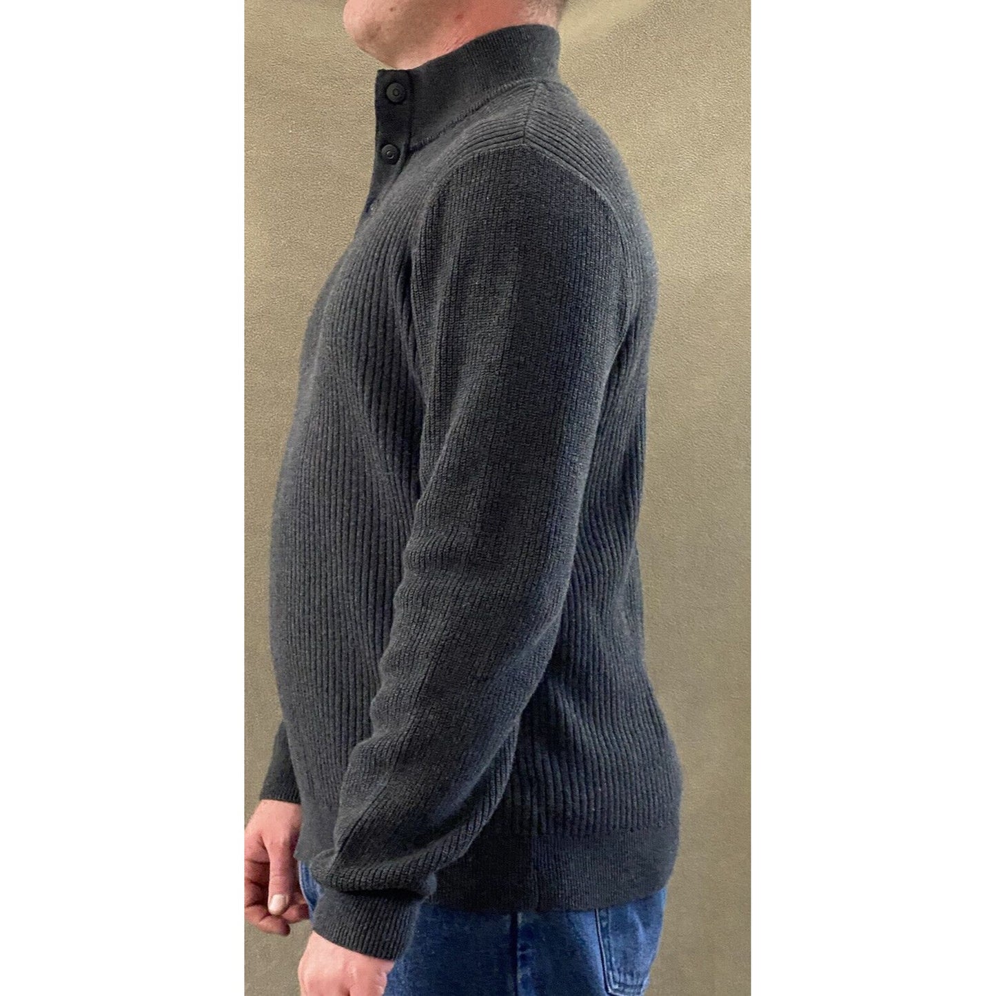 Express Men's XL Gray Cable Knit Pullover Cotton Sweater
