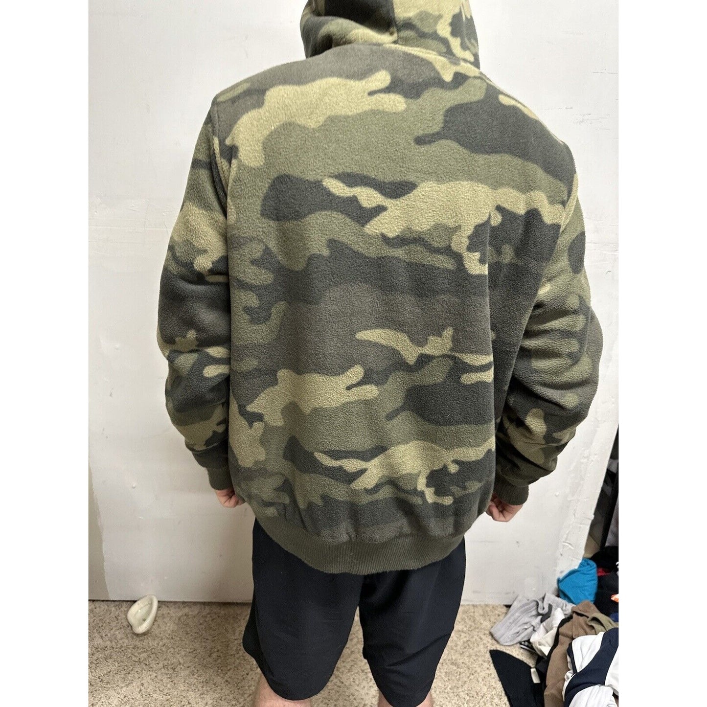 Men’s Fuzzy Large Mossimo Camo Hoodie Full zip Jacket