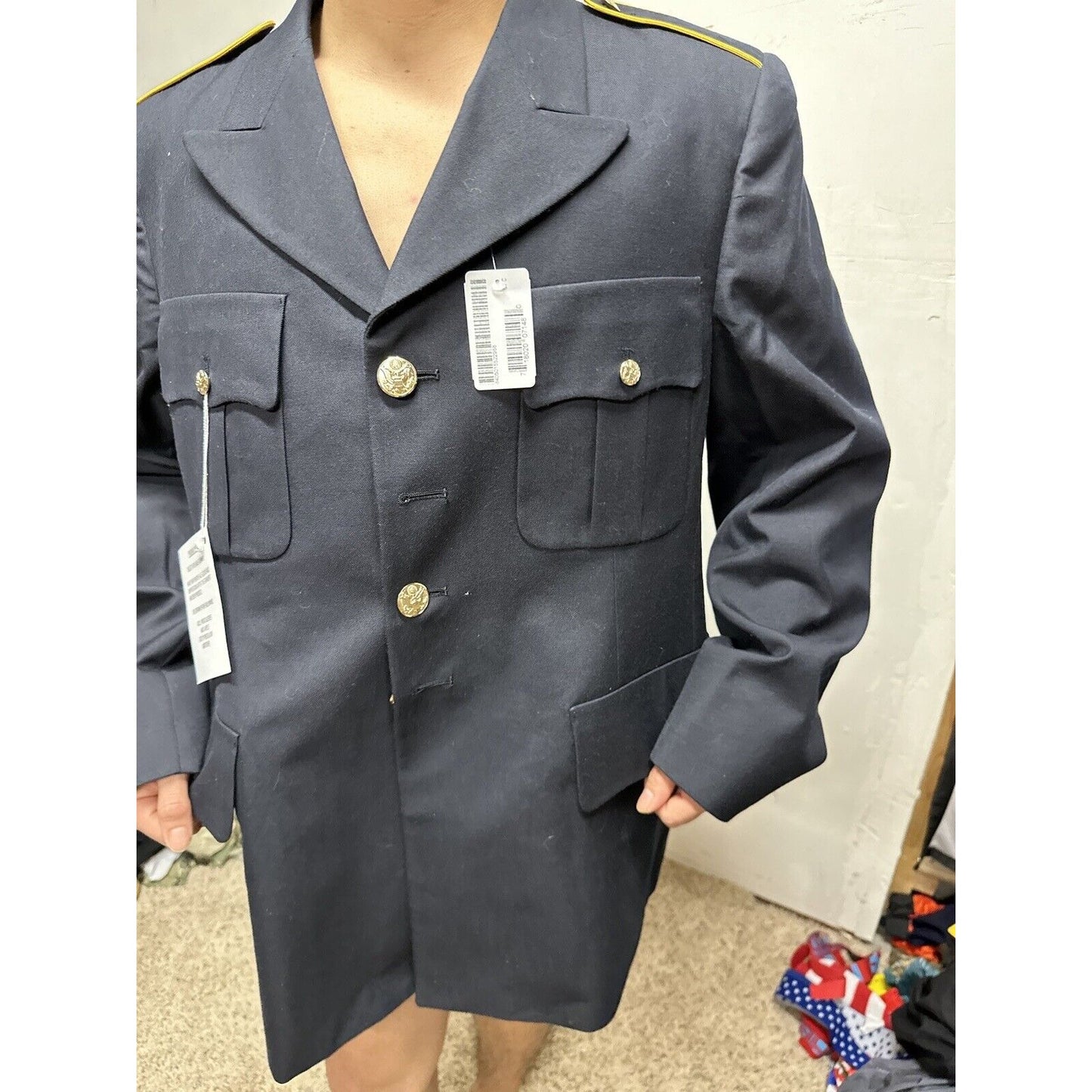 Men’s Army Coat Poly Wool Army Blue 450 42RC DSCP Dress Coat Uniform