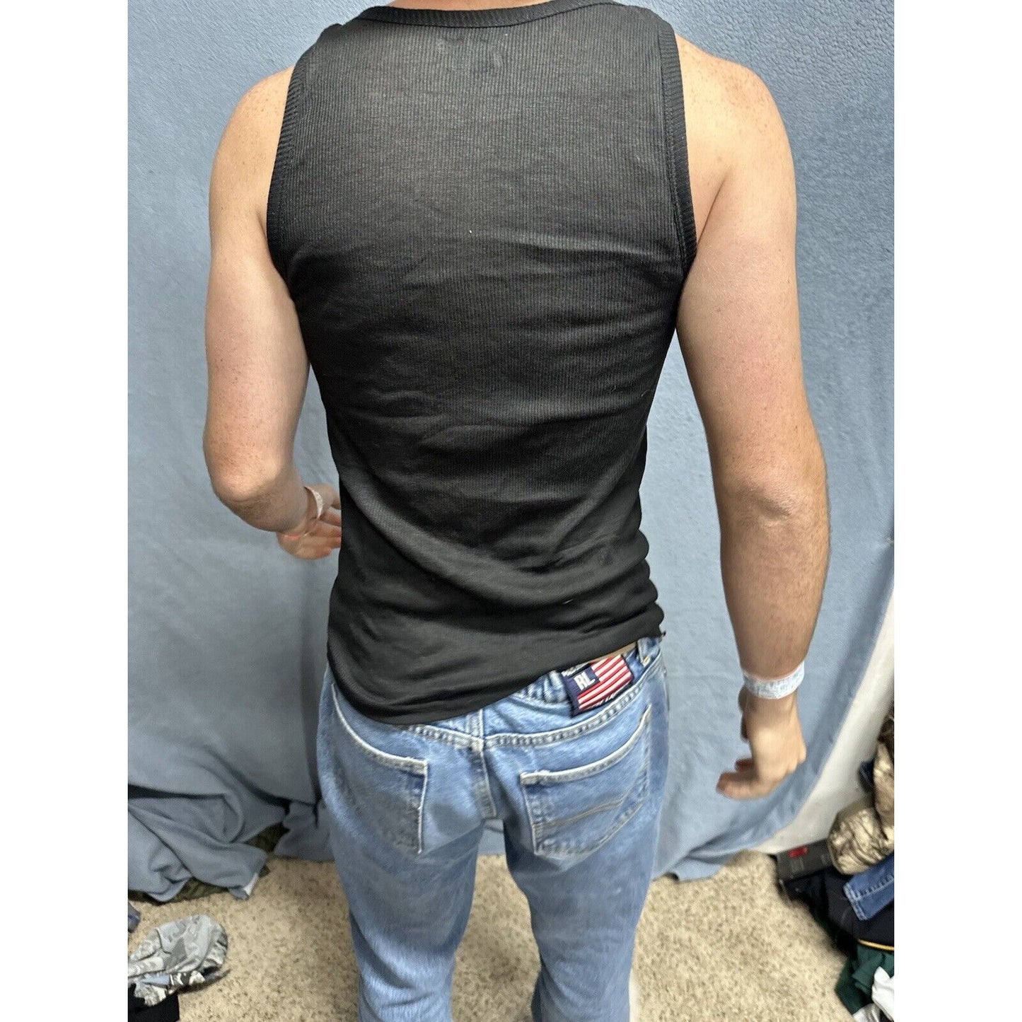 Men’s Black Medium Spyder Tank Top Muscle Shirt