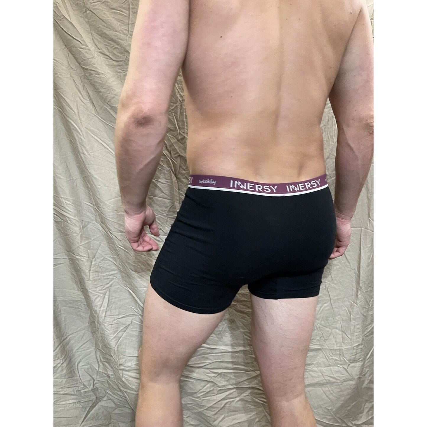 Inersy Weekly Men's black boxer briefs Purple band New And Unworn Large