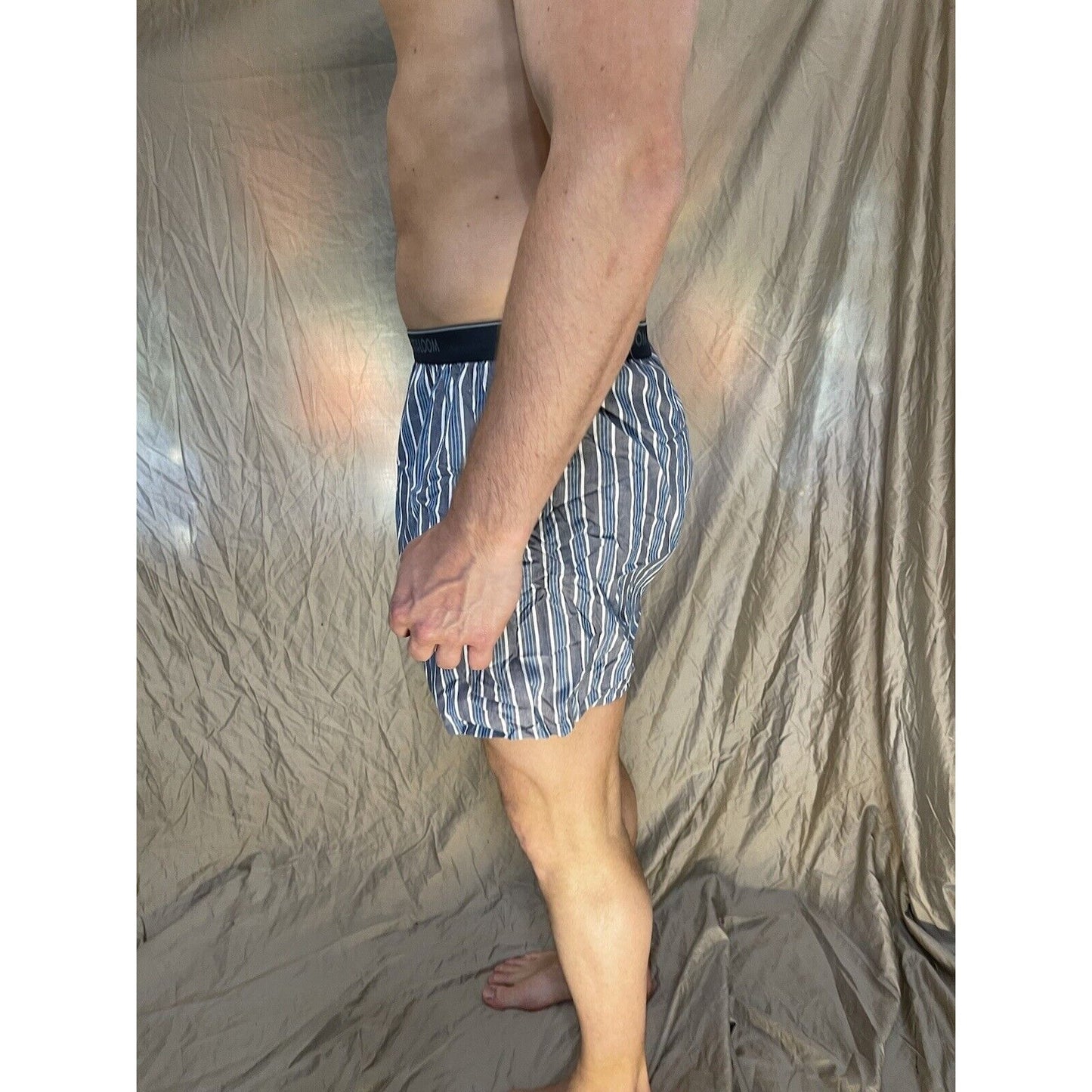 men's fruit of the loom Striped blue boxer shorts Size Small