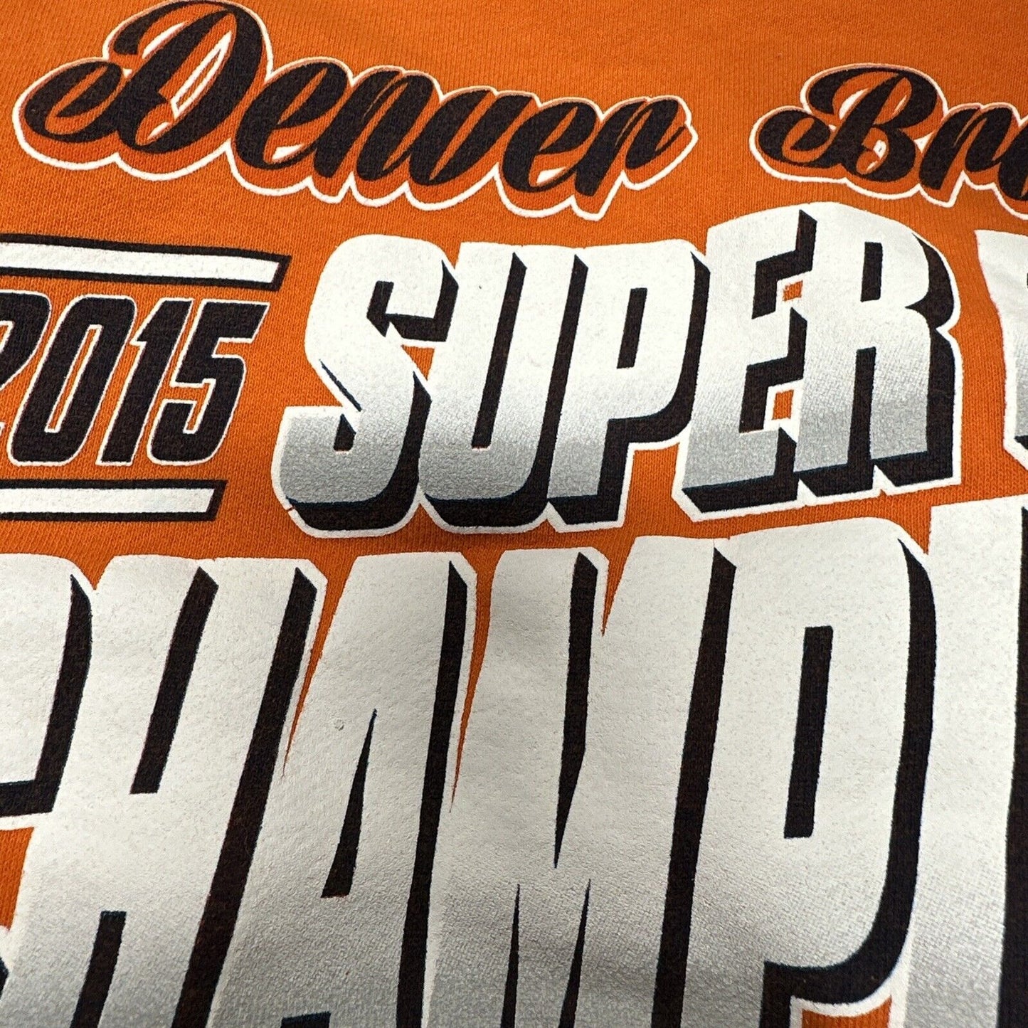 Woman’s NFL Team Apparel Denver Broncos 2015 Super Bowl Champions Orange Hoodie