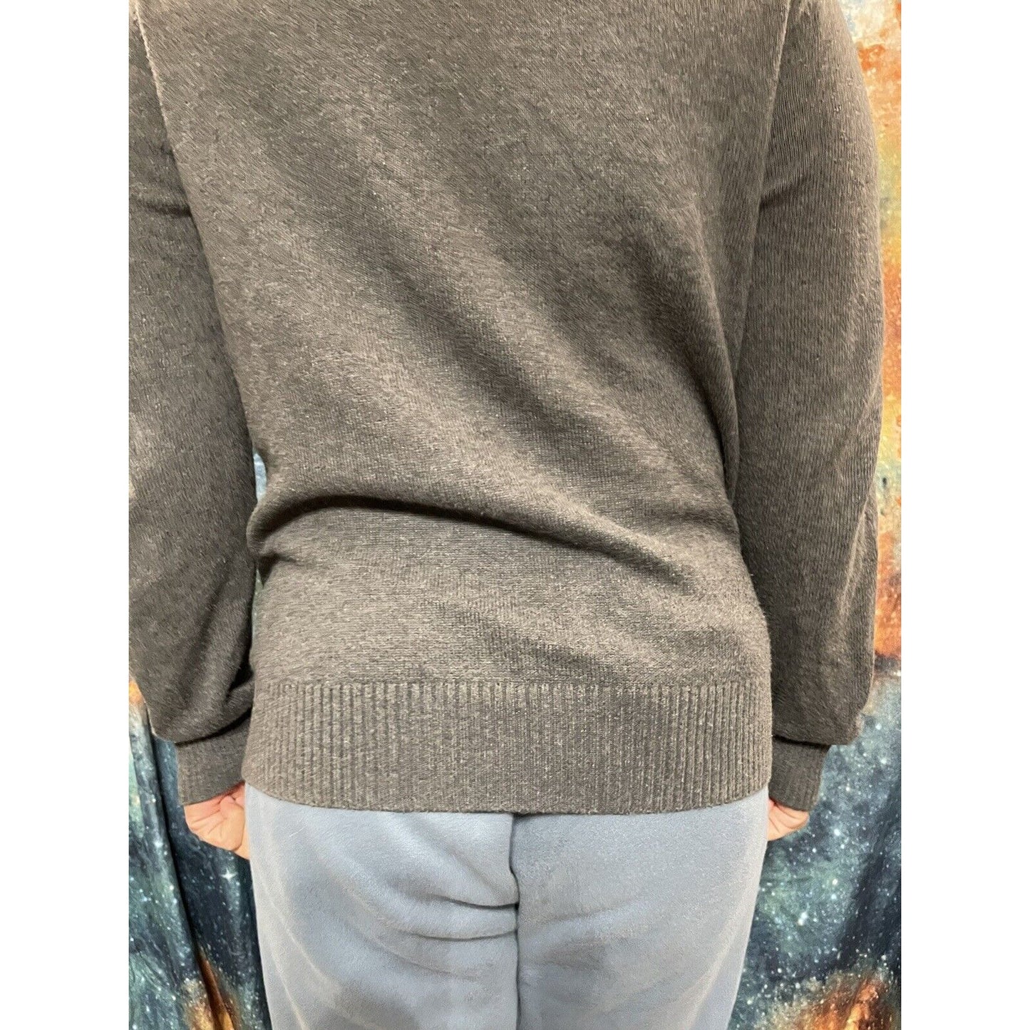 Men’s Banana Republic Medium Button up sweater long sleeve gray
