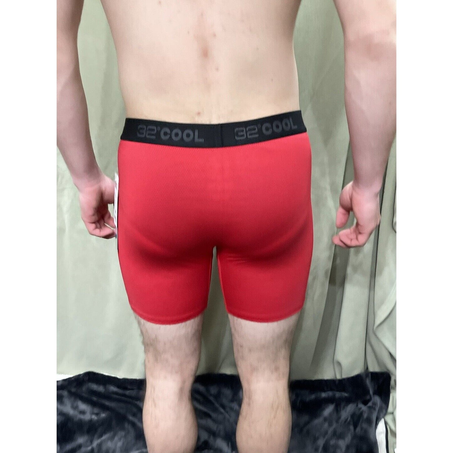 32 Degrees Cool Size Red Medium Mens Boxer Briefs 12% Spandex