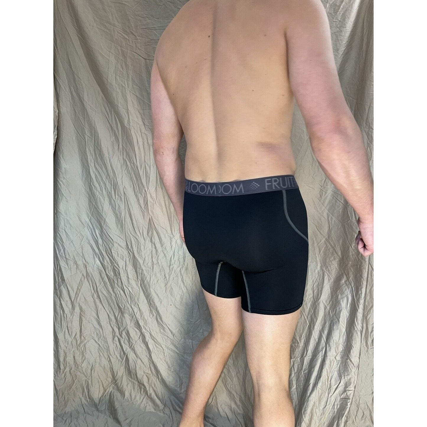 men's fruit of the loom XL compression boxer briefs breathable Black