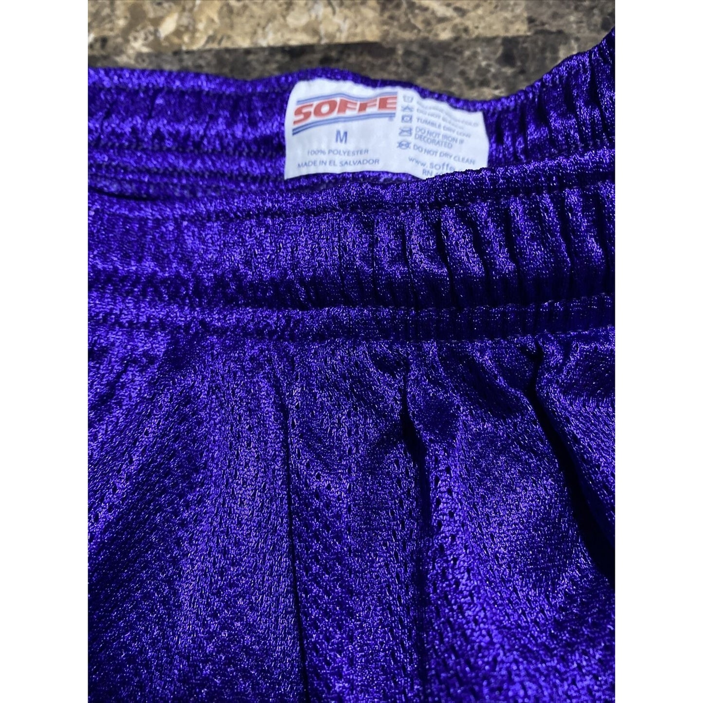 Soffe Men’s Medium Purple Basketball Training Polyester Mesh Shorts