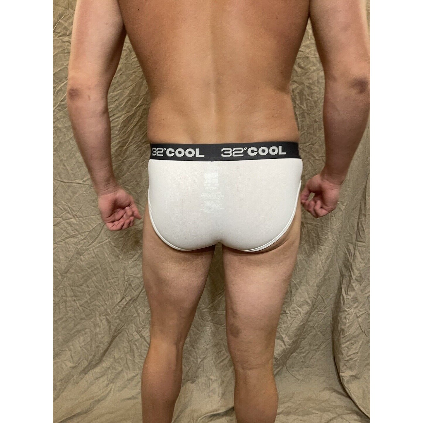 men's 32 degrees cool white compression brief athletic Large