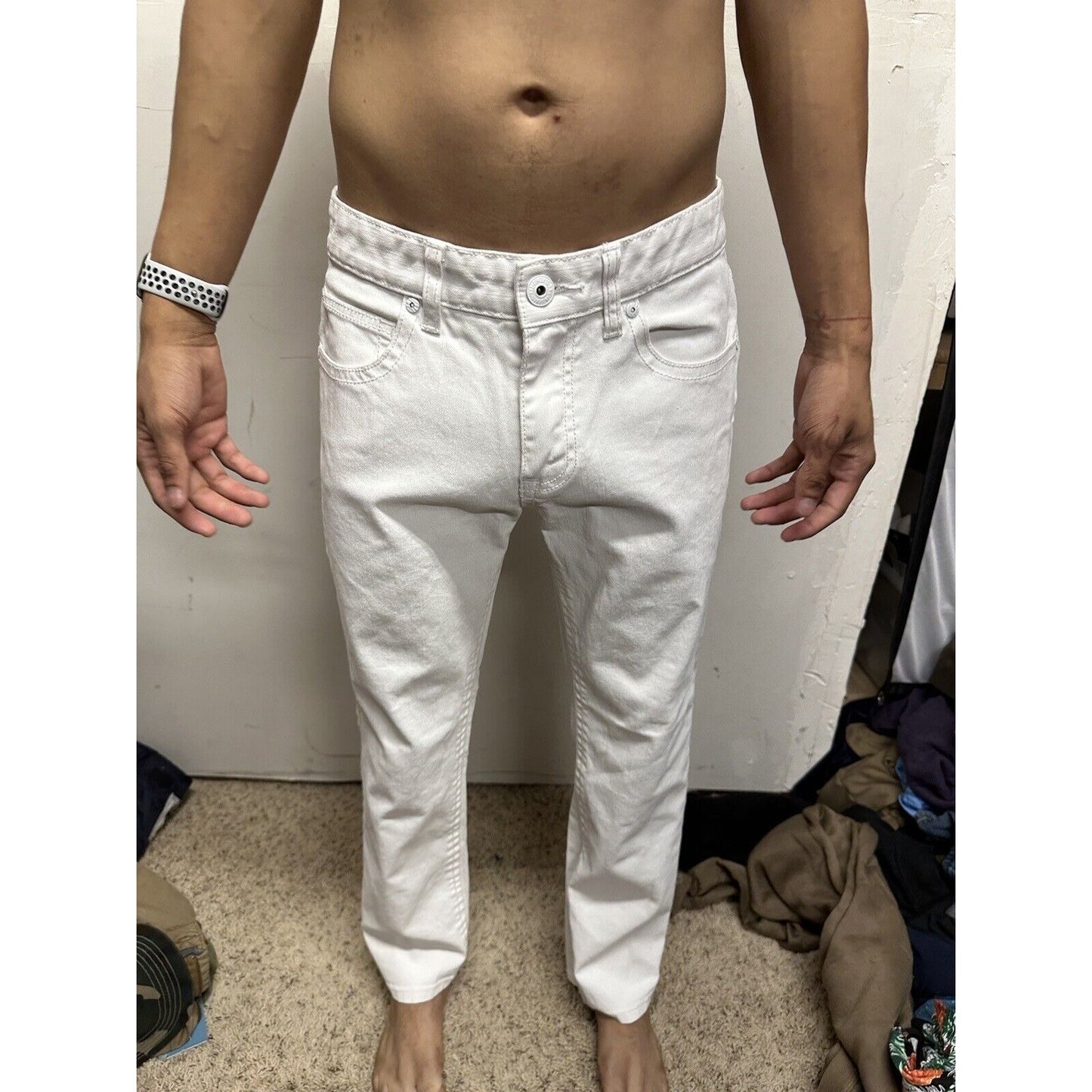 Men’s White INC International Concepts 30 X 29 Denim Pants Berlin Slim Straight