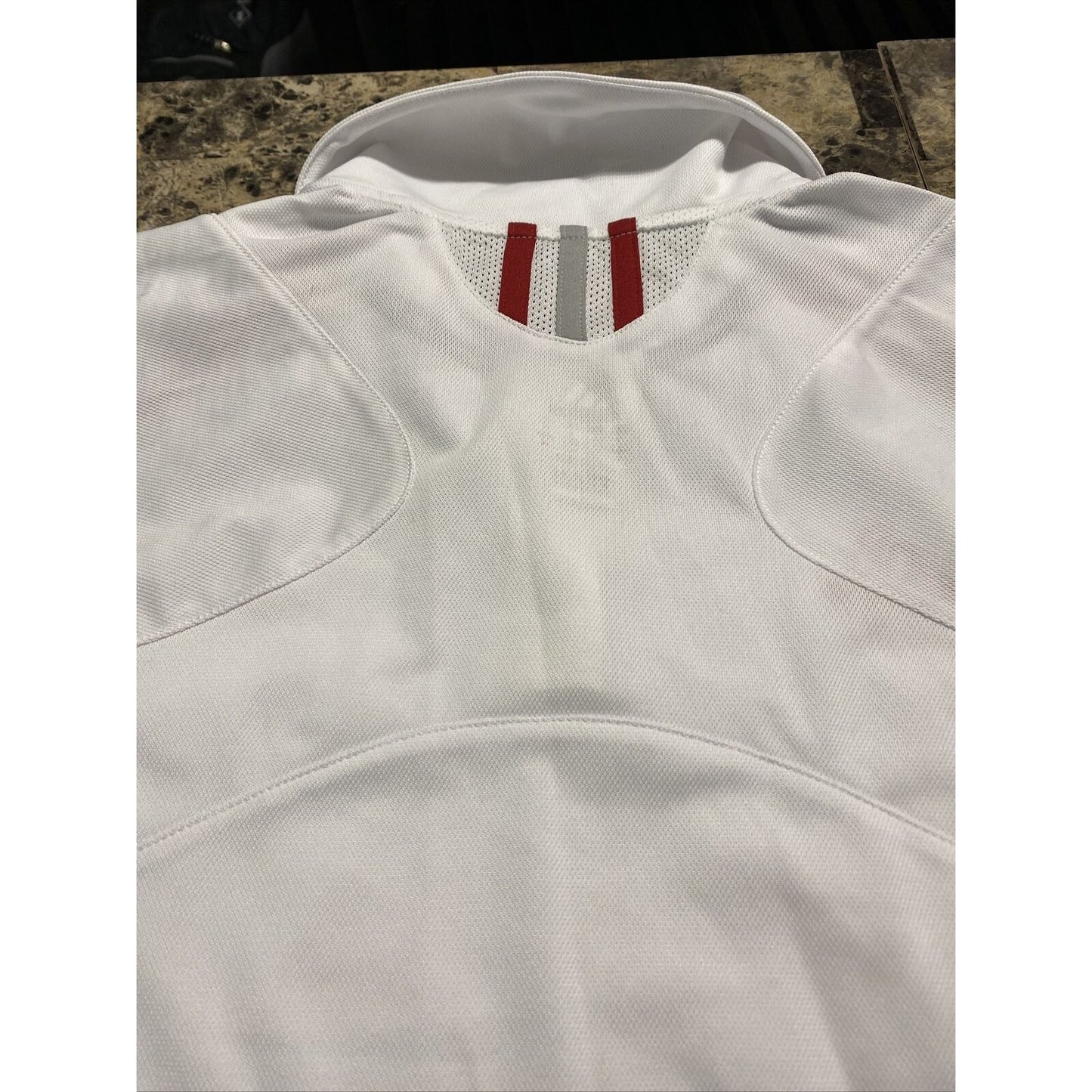 Adidas Team Performance Women’s Large White Red Athletic Climacool Polo Shirt