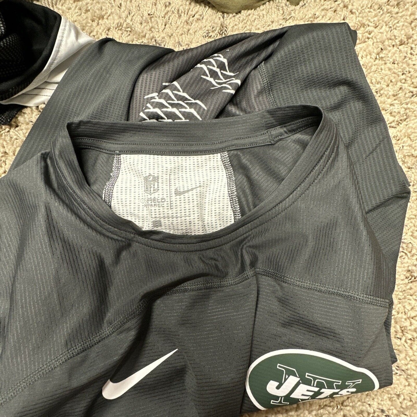 Men’s NFL On Field Apparel Muscle Shirt Gray New York Jets Shirt Large