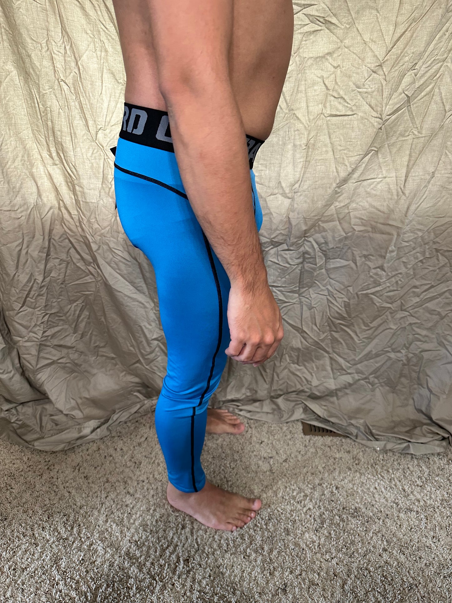 Men’s blue pro combat medium sport athletic base layer compression pants