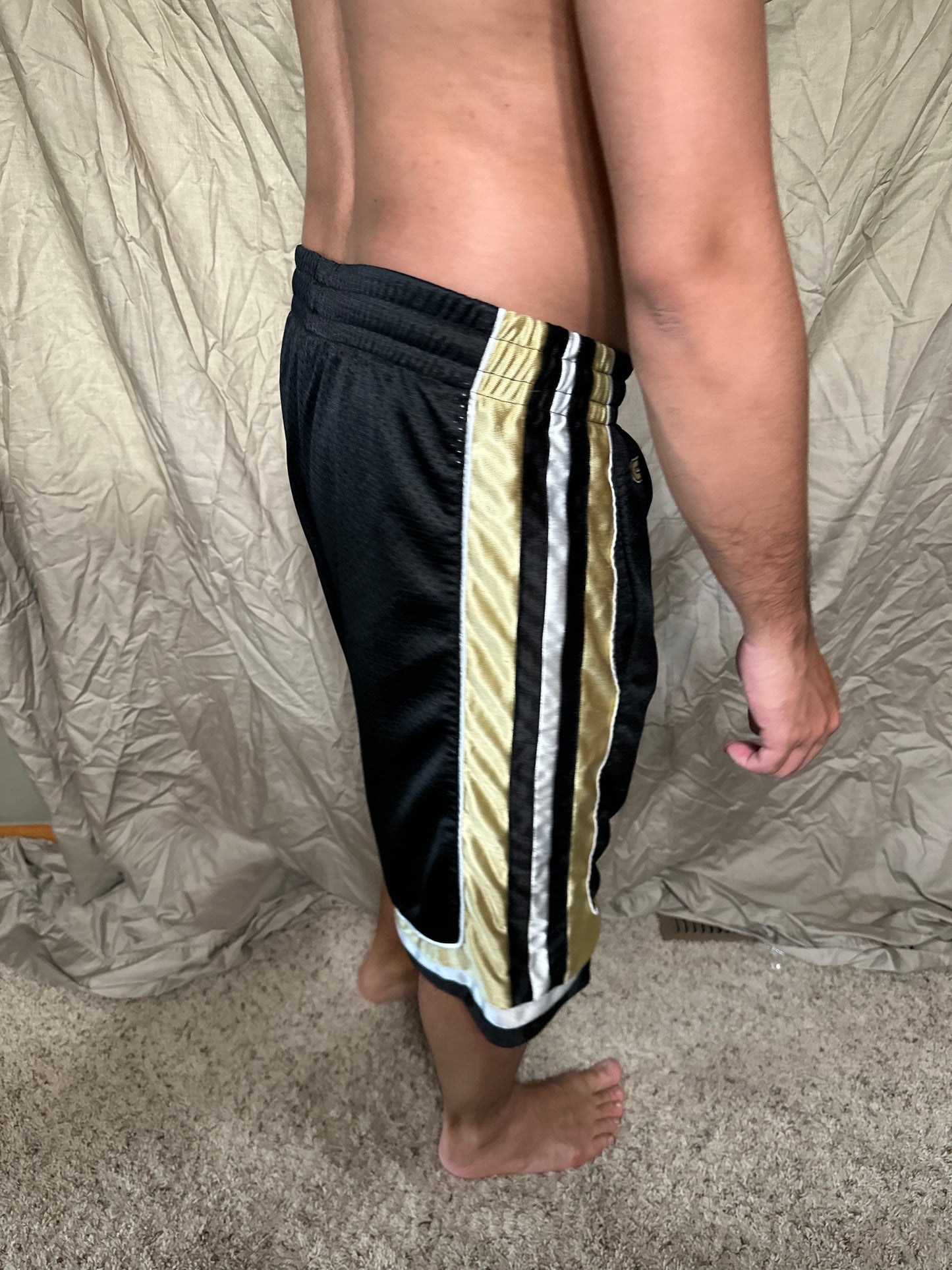 University of Colorado black and gold colosseum size small basketball shorts with pockets