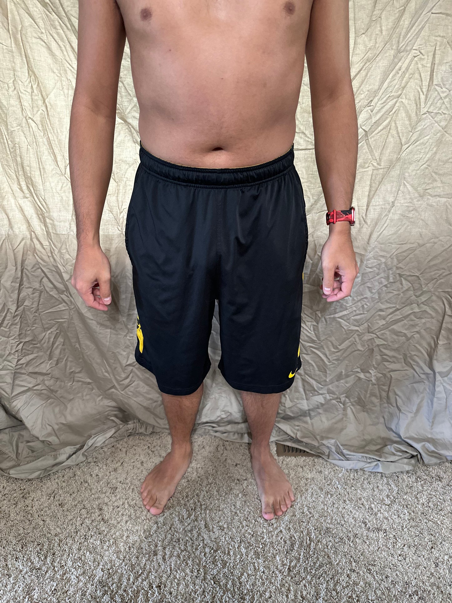 Men’s black Nike Dri fit Kinnick stadium Iowa athletic shorts