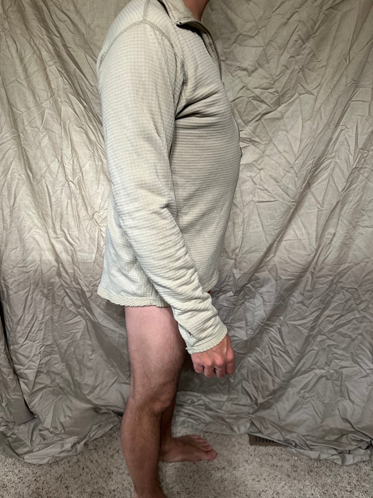 Men’s tan cold weather 1/4 zip cold weather shirt long sleeved gen iii