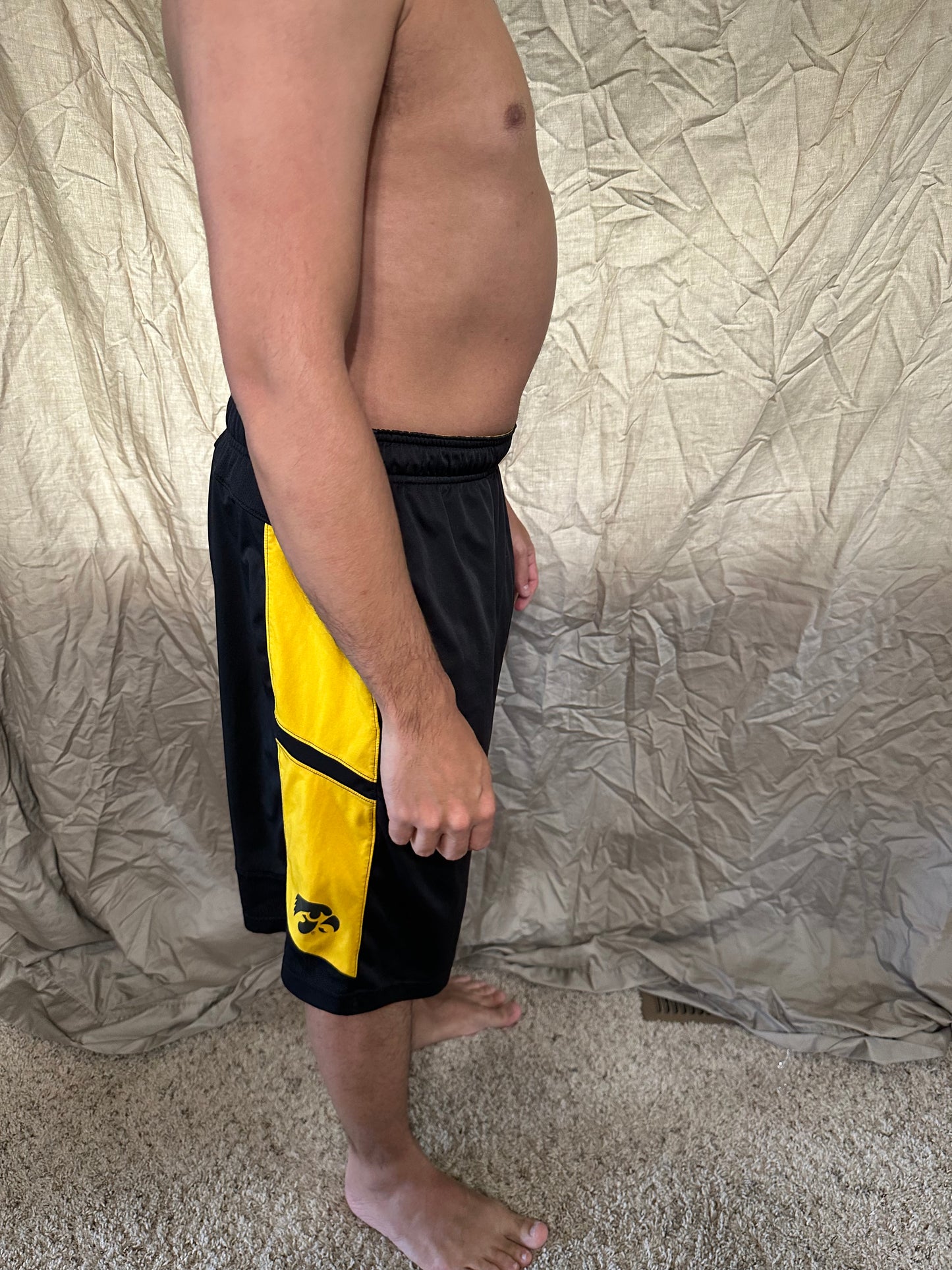 Men’s black Nike Dri fit Kinnick stadium Iowa athletic shorts