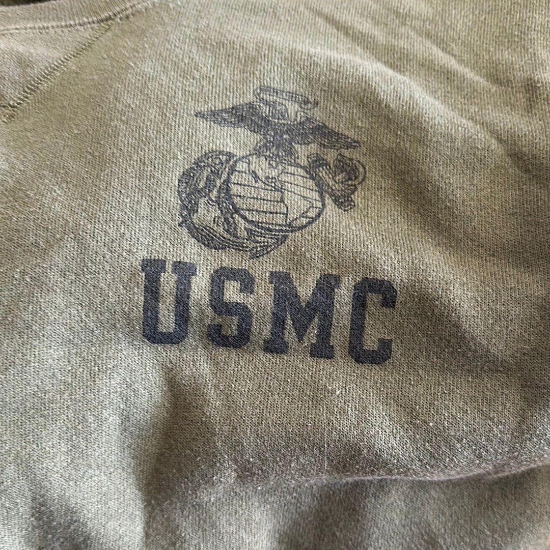 Men’s soffe size small Usmc marine corps pullover athletic sweater darker green
