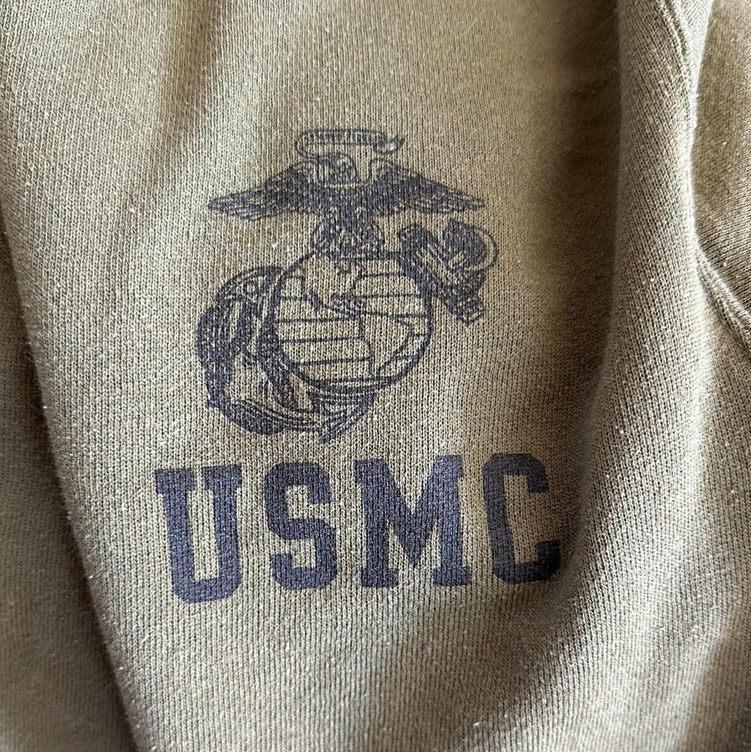 Men’s usmc marine corps soffe green pullover sweater athletic size small
