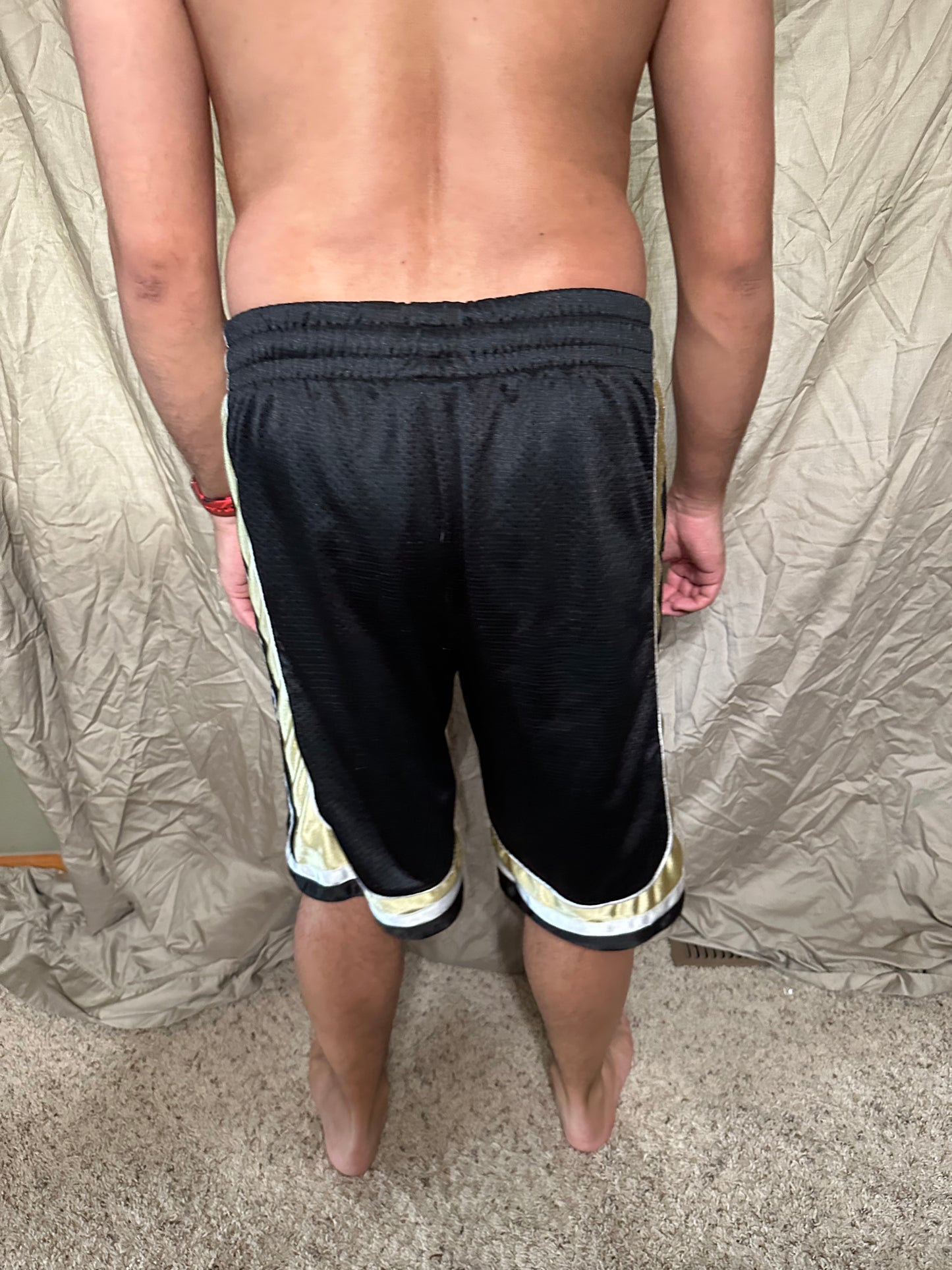 University of Colorado black and gold colosseum size small basketball shorts with pockets