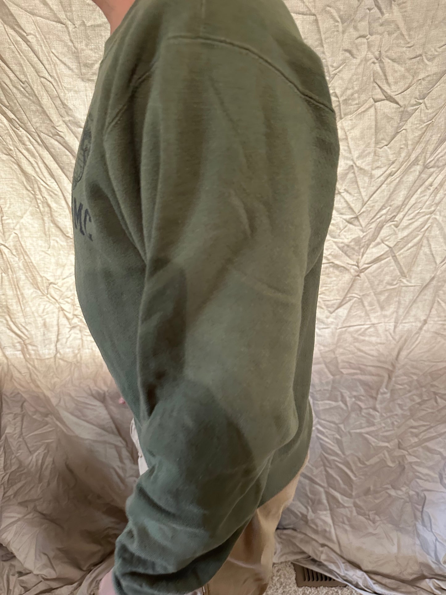Men’s soffe size small Usmc marine corps pullover athletic sweater darker green